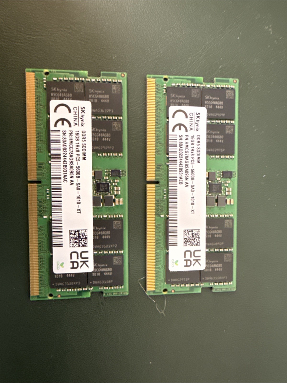 SK Hynix HMCG78AGBSA095N 16GB 1Rx8 PC5-5600B DDR5 SODIMM RAM Memory
