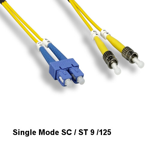 KNTK 3ft SC/ST Single-Mode Fiber Cable 9/125 Duplex UPC/UPC Ethernet OFNR Data