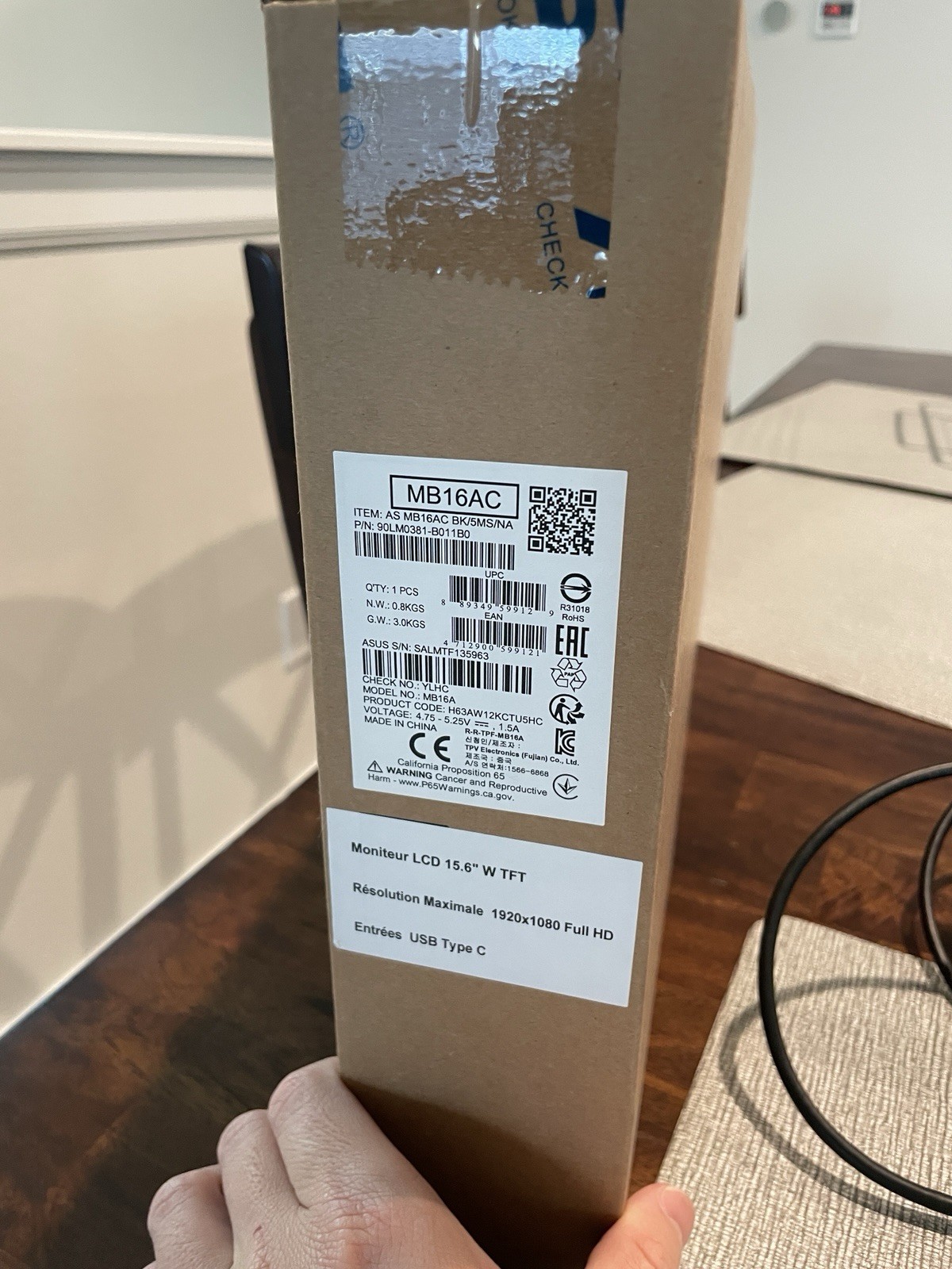 ASUS MB MB16AC 15.6 inch ZenScreen Monitor