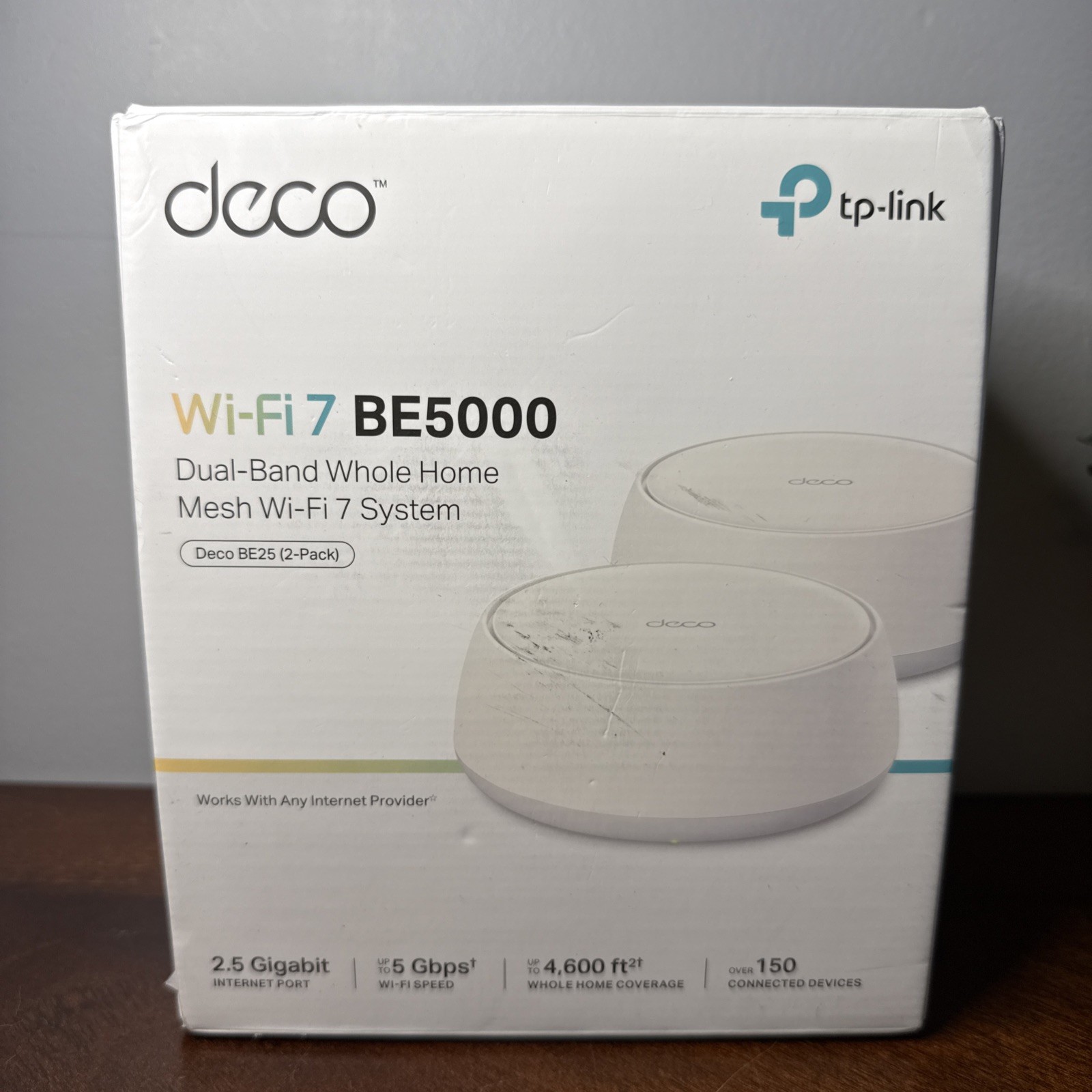TP-Link Deco 7 BE25 2 Pack Dual Band BE5000 WiFi 7 Mesh WiFi System New/Open Box