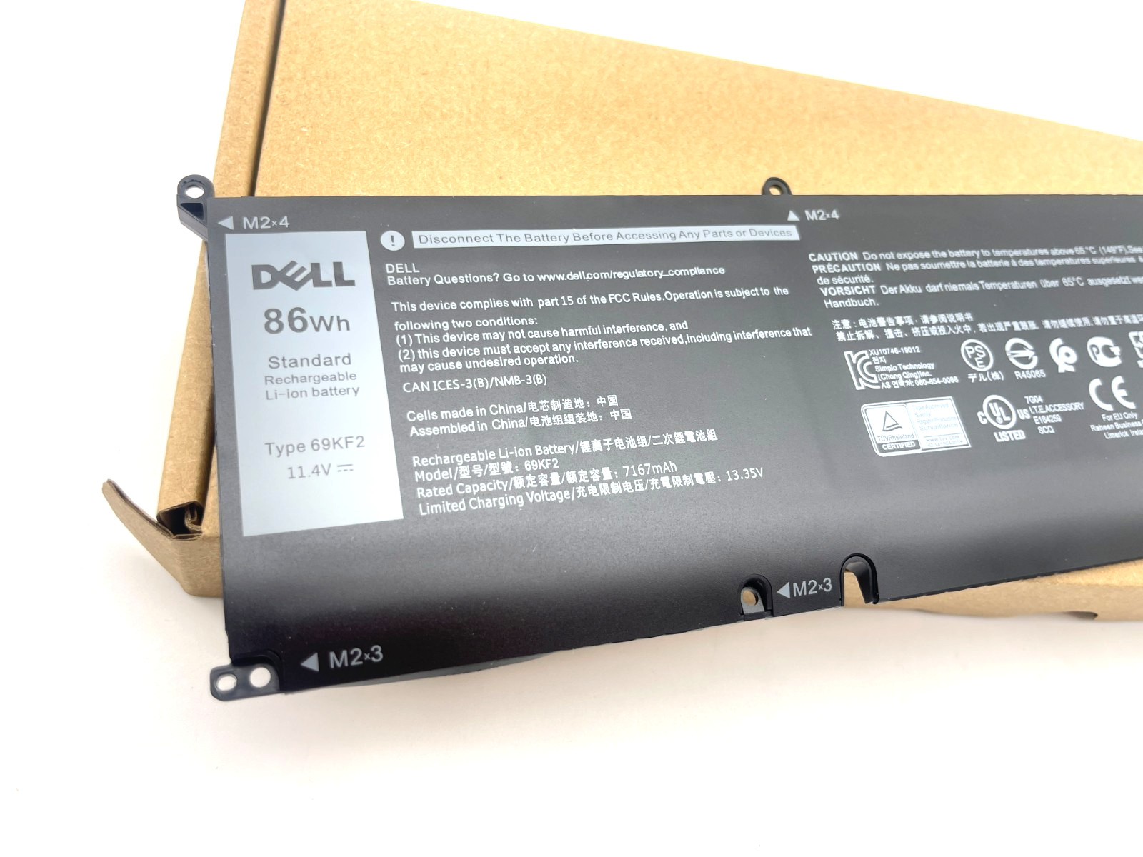 Genuine 86Wh 69KF2 Laptop Battery for Dell Alienware M15 M17 R3 R4 G15 5510 5511