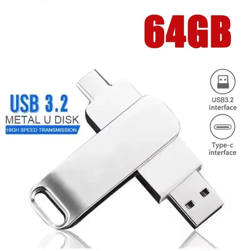 64GB 512GB Type C Flash Drive 2 in 1 OTG USB 3.2+USB C Memory Stick Thumb Drive