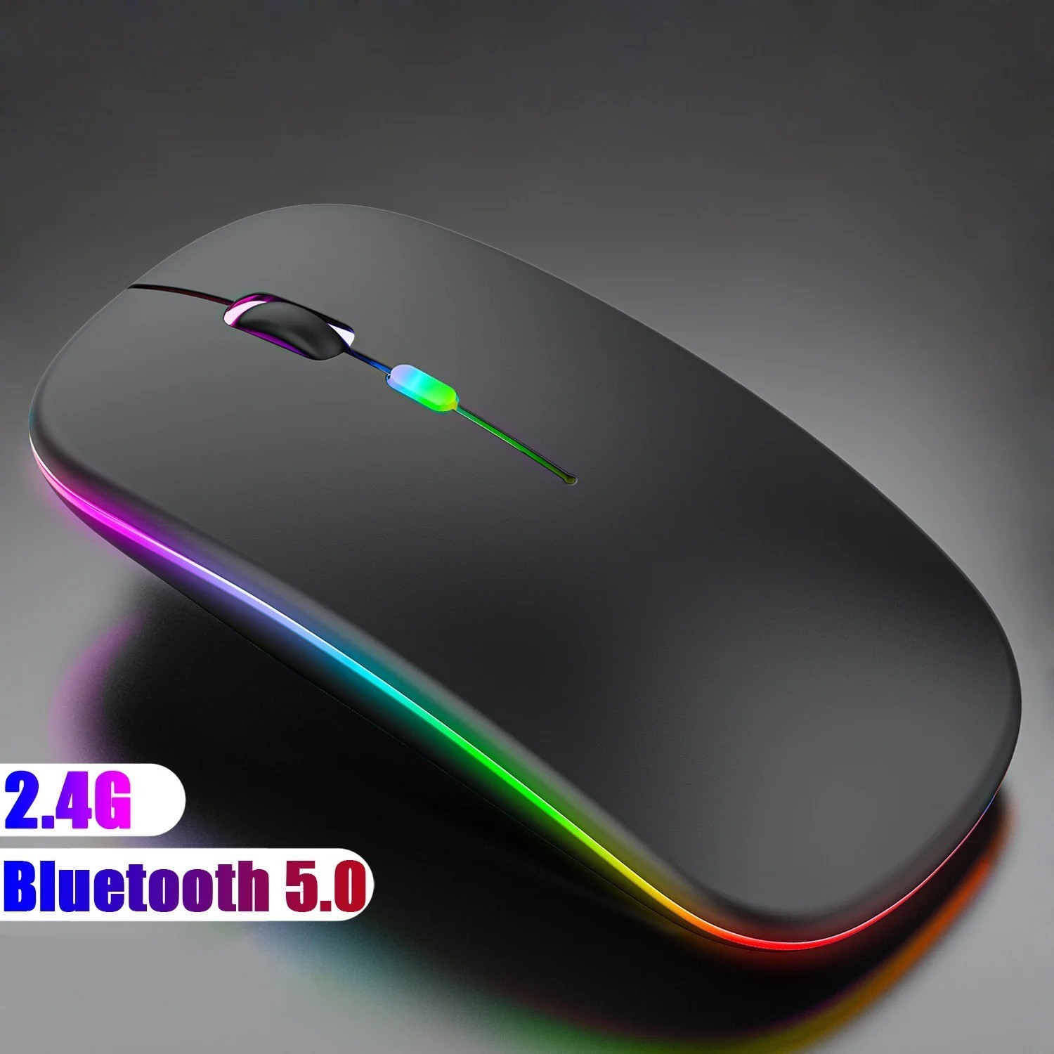 2.4GHz Wireless Optical Mouse USB Rechargeable RGB Cordless Mice For PC Laptop