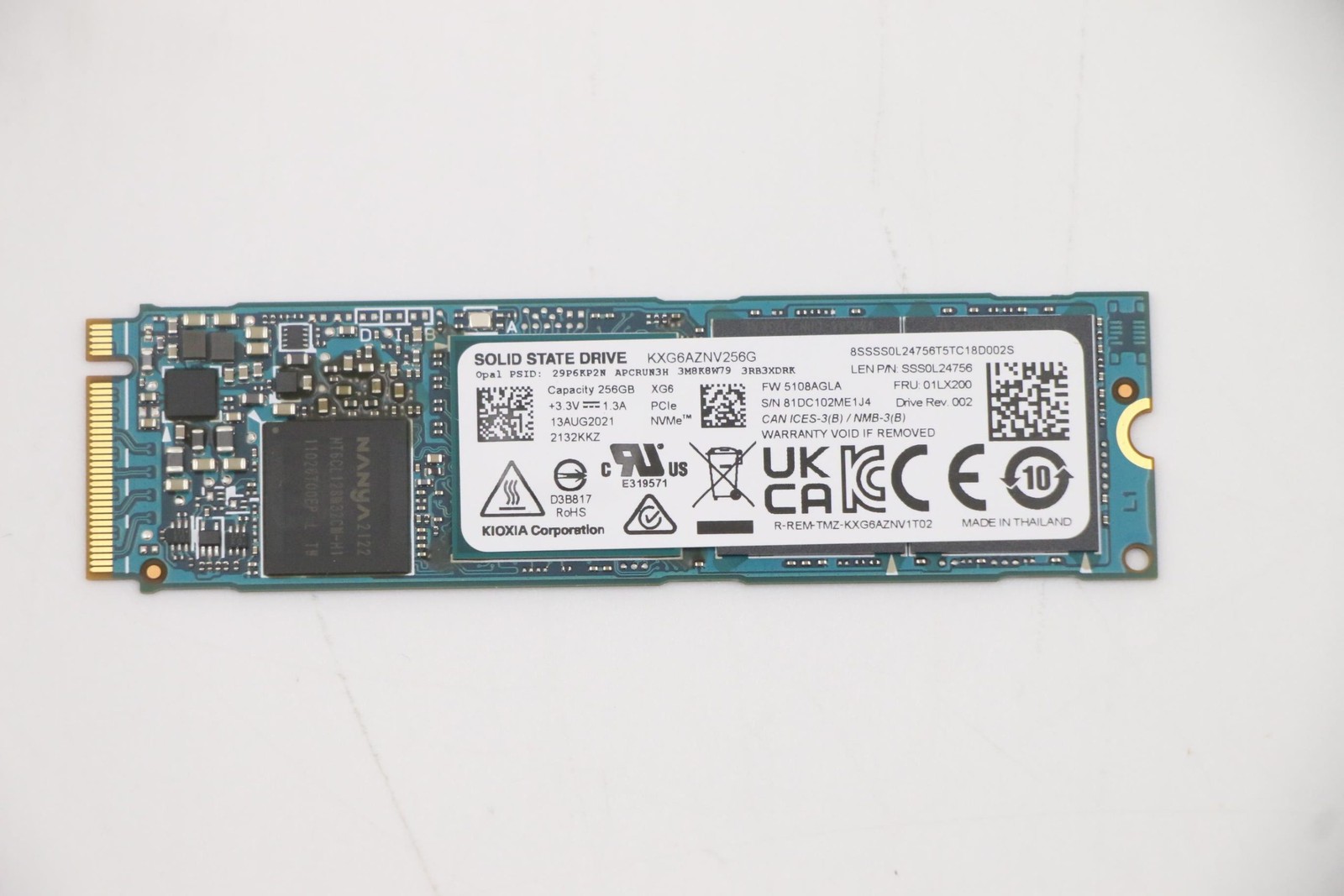 LENOVO ThinkPad X390 Yoga Solid State Drive SSD 256G, M.2, PCIe3x4 01LX200