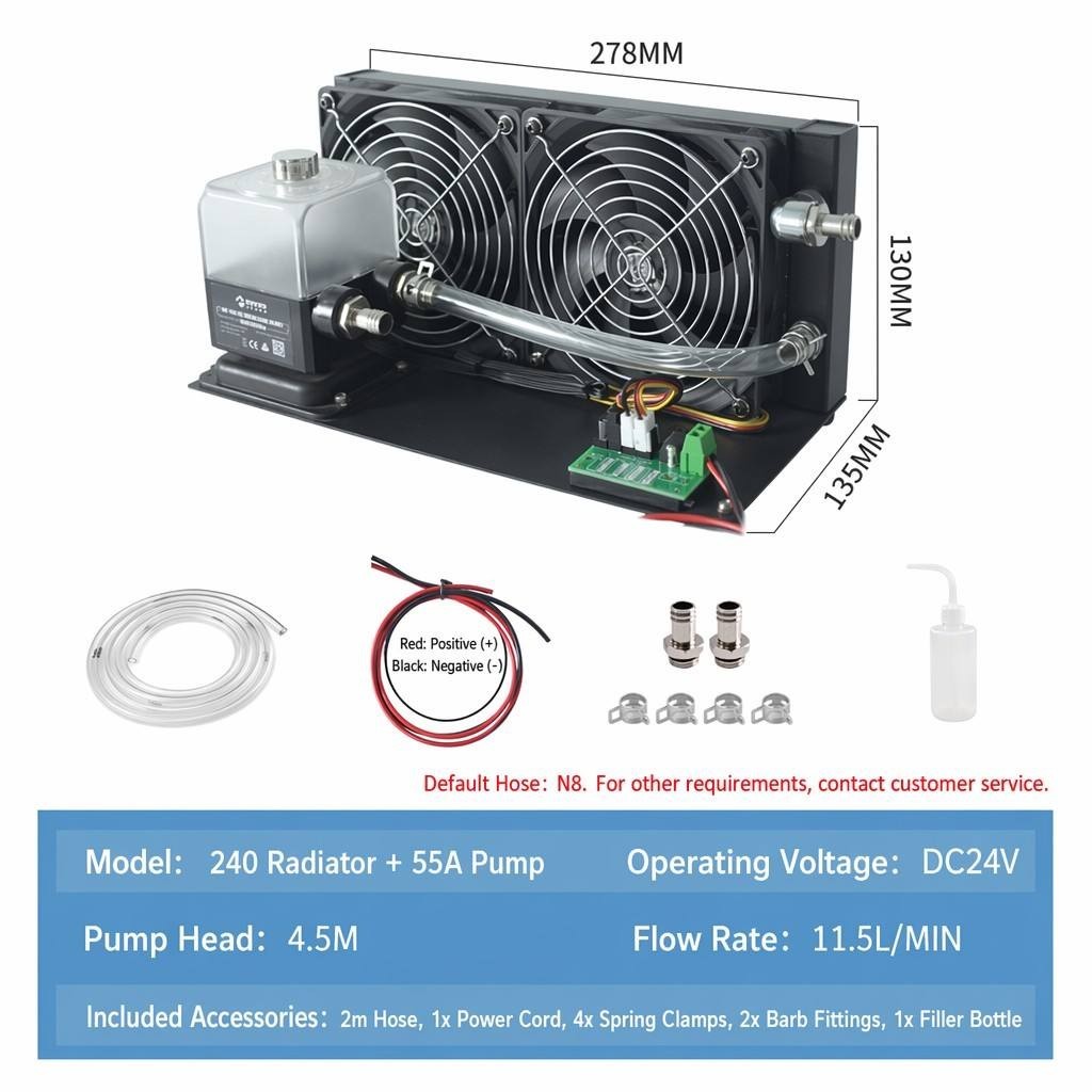 OCOCOO External Water Cooling Station 12V/24V AIO Radiator for 3D Printer Laser