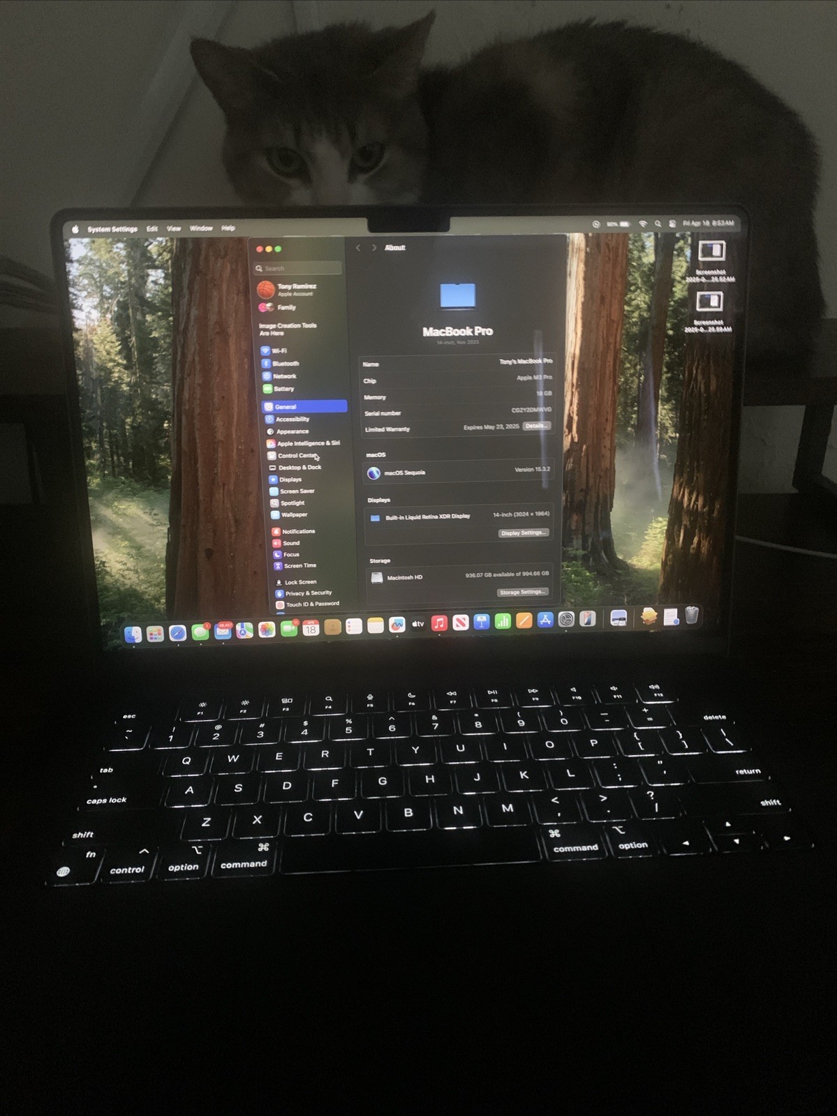 Apple M3 Pro 18 GB Memory 14 In Screen