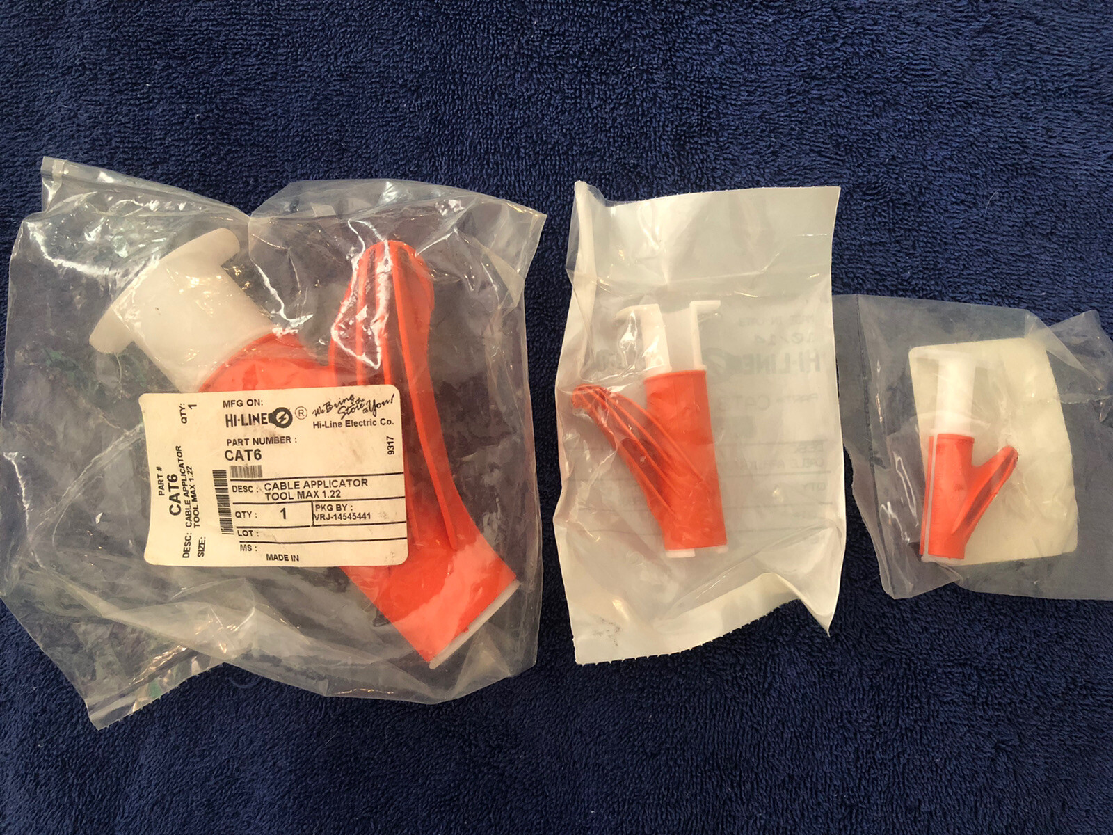 3 HiLine Cable Loom Applicator Tool CAT3 .63 CAT2 .37 CAT6 1.22 New In Packages