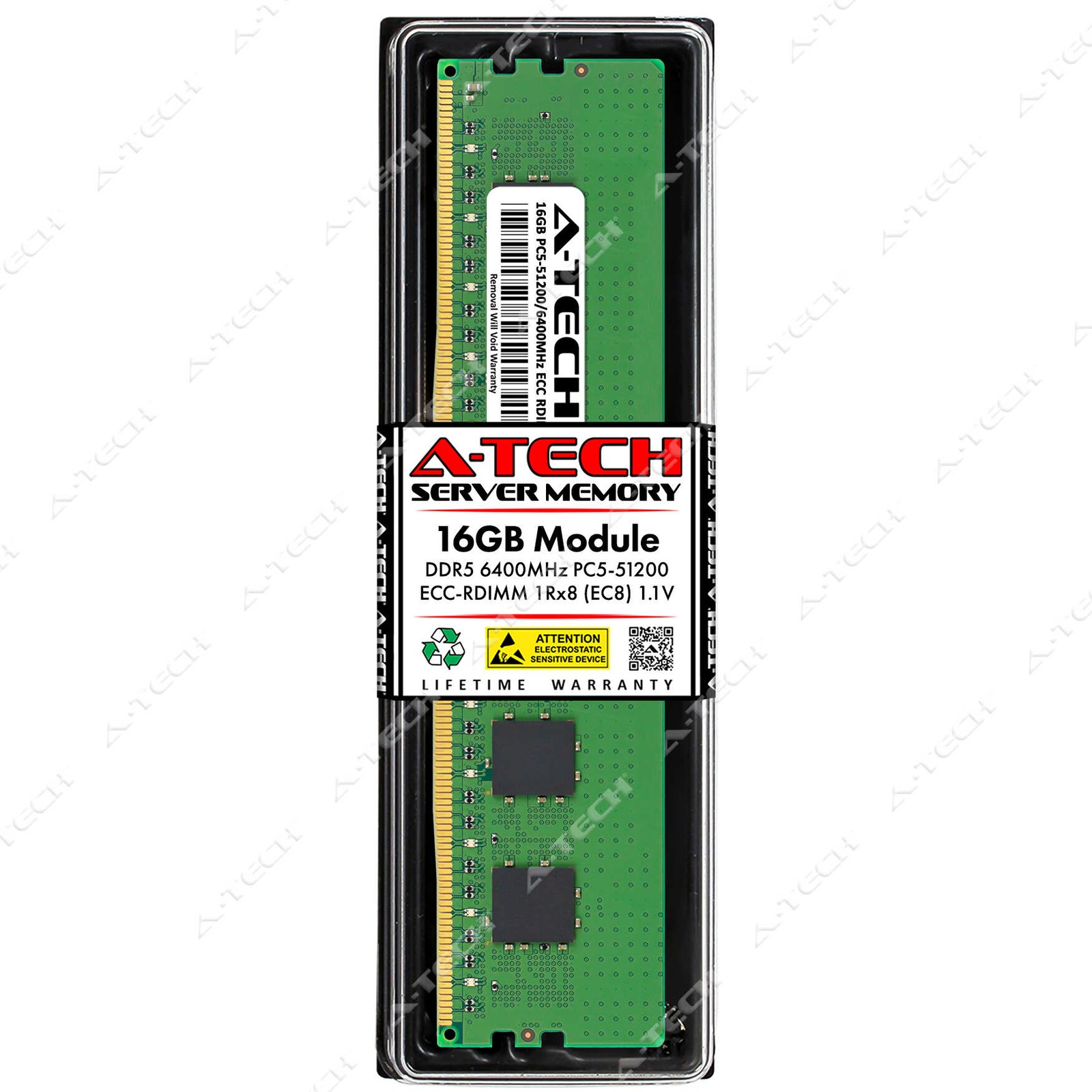 A-Tech 16GB 1Rx8 PC5-51200R DDR5 6400 MHz EC8 RDIMM 288-Pin Server Memory RAM