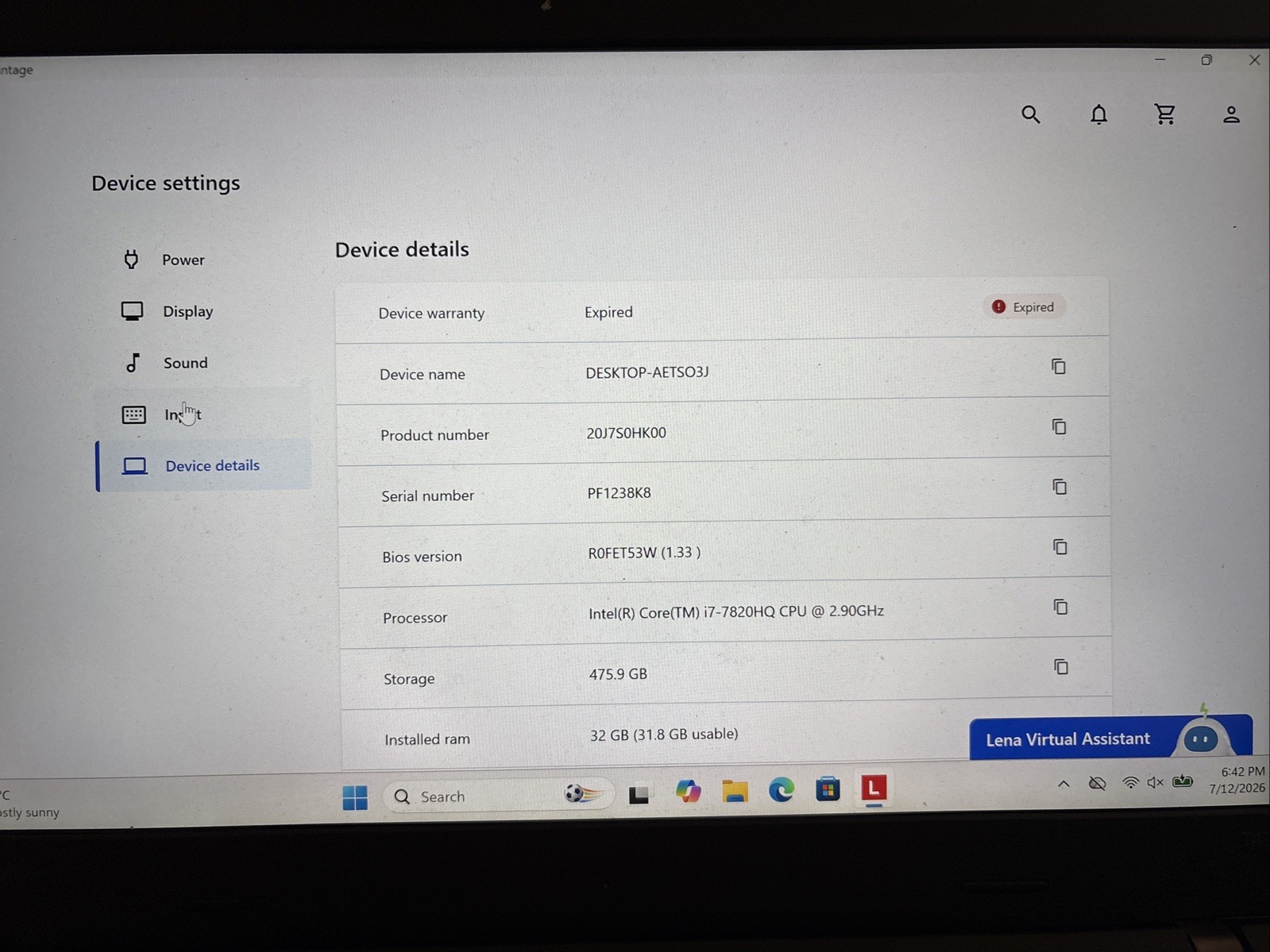 Lenovo Thinkpad T470P i7-7820HQ @ 2.90 GHz, 32 GB memory and 500 GB SSD