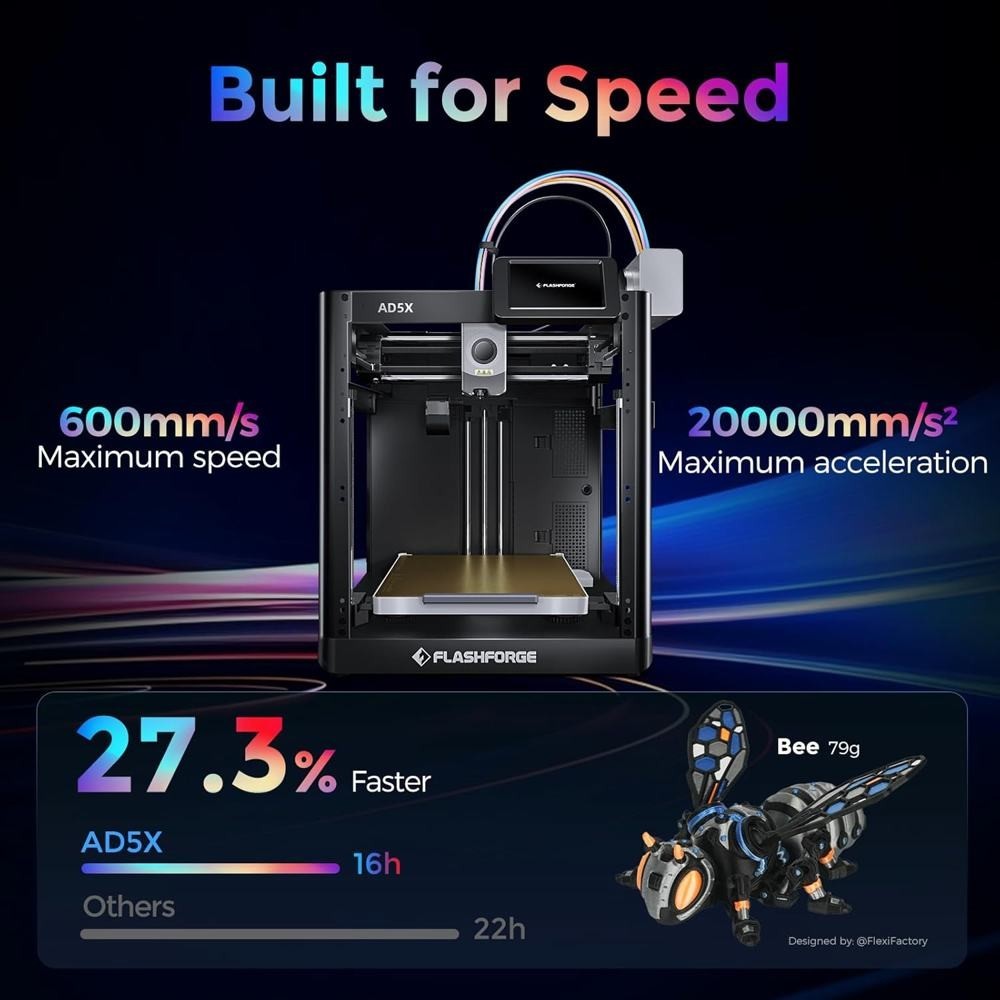 FLASHFORGE 3D Printer AD5X Upgraded 4 Color Printing IFS Intelligent Filament