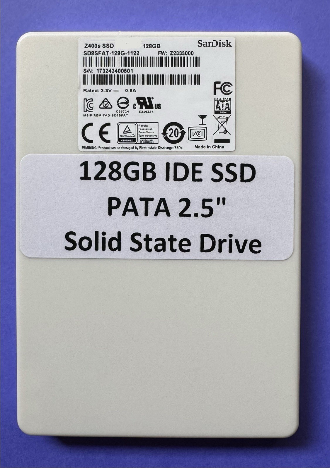 New SanDisk Internal 2.5” IDE 128GB SSD 44-pin PATA Solid State Drive for Laptop