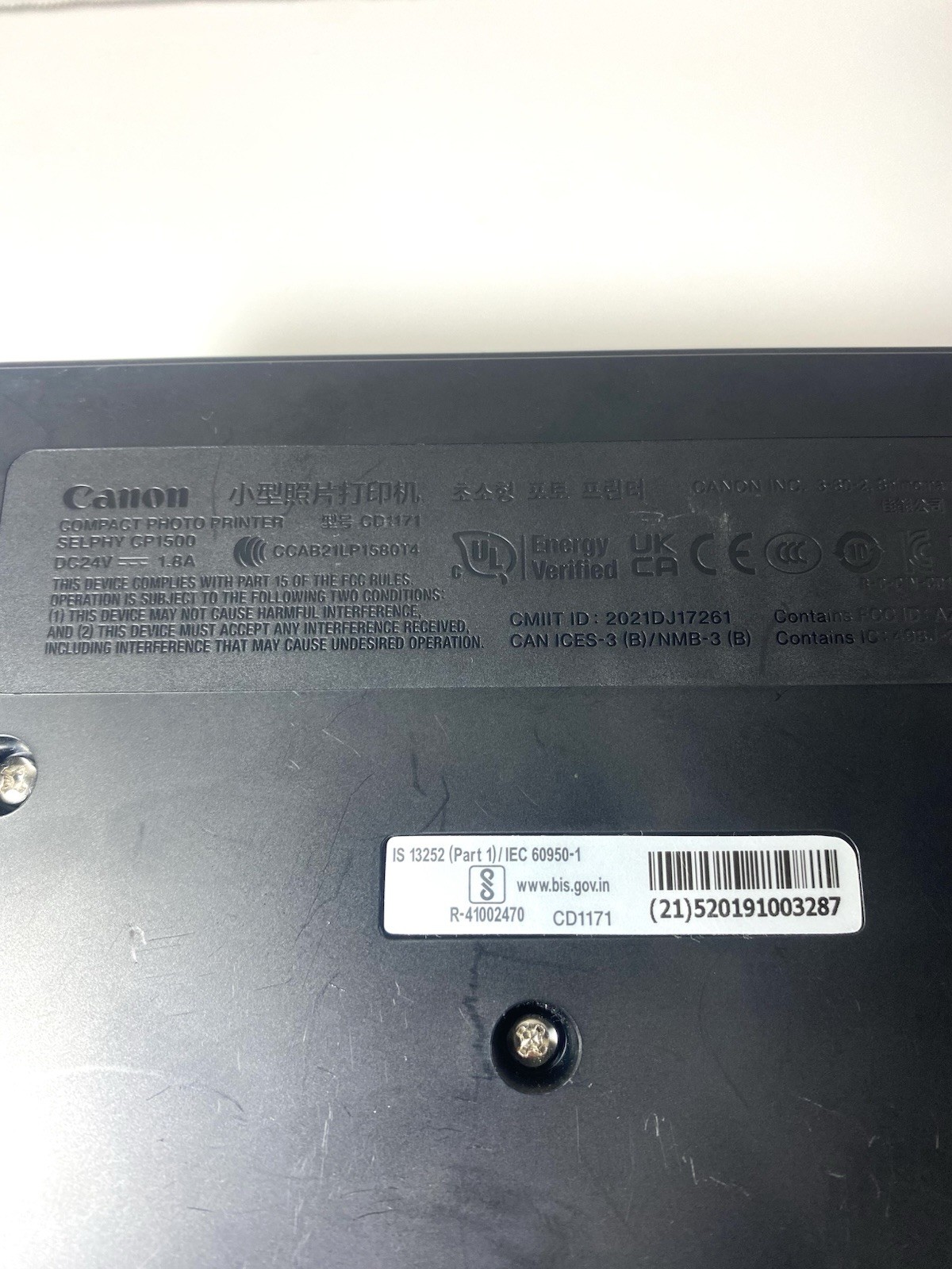 Canon Selphy CP1500 Wireless Compact Photo Printer Black