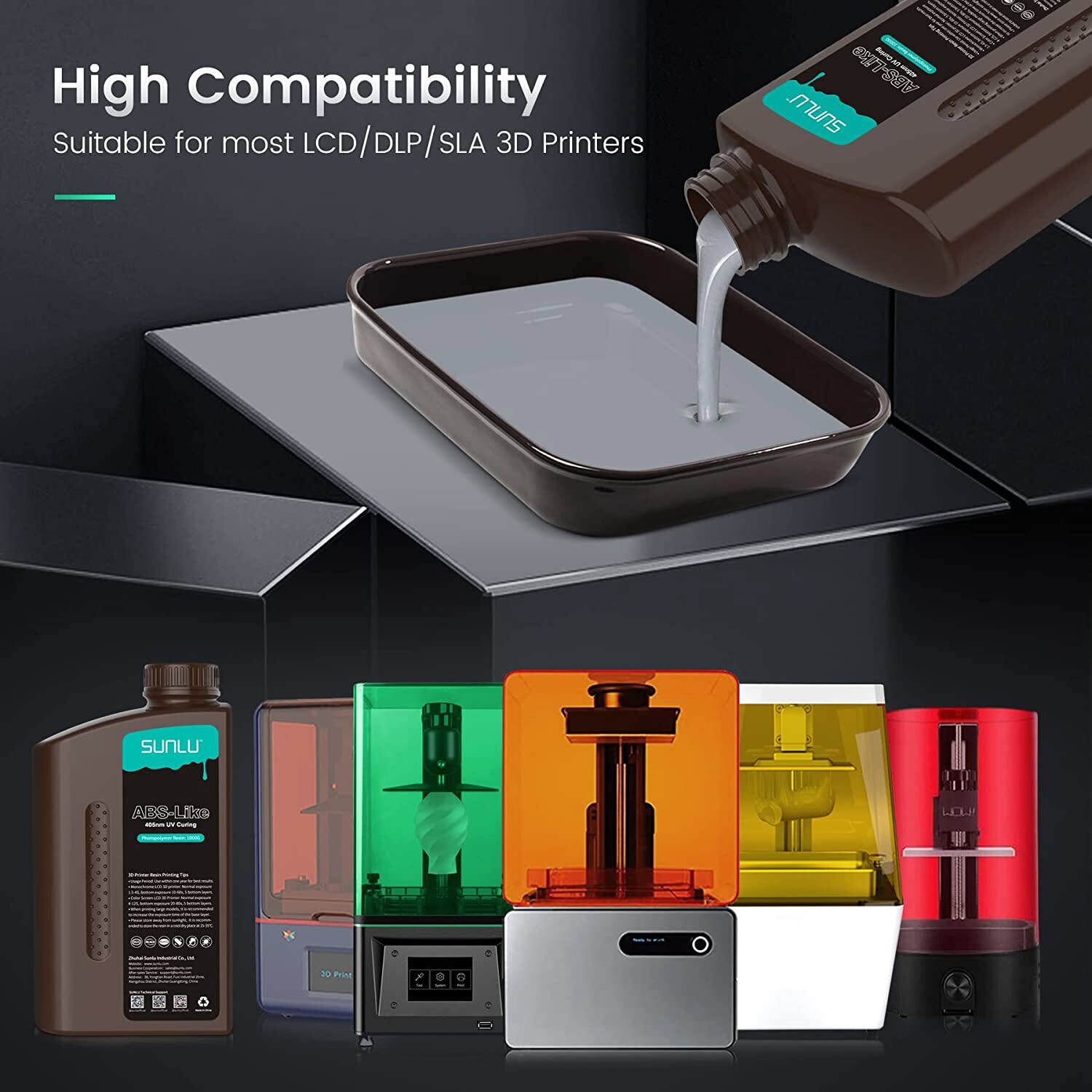 SUNLU 10KG 3D Printer Resin,Standard/Standard Plus/ABS-Like/Water Washable Resin