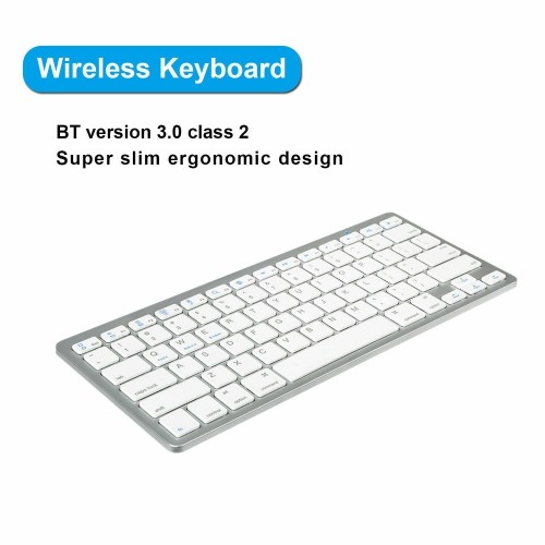 Bluetooth Wireless Keyboard, ABS Wireless, White