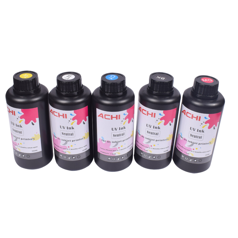 8*500ml UV INK For 6090 Printer & Epson XP600/TX800 Series Nozzle CMYK-W-V LC/LM