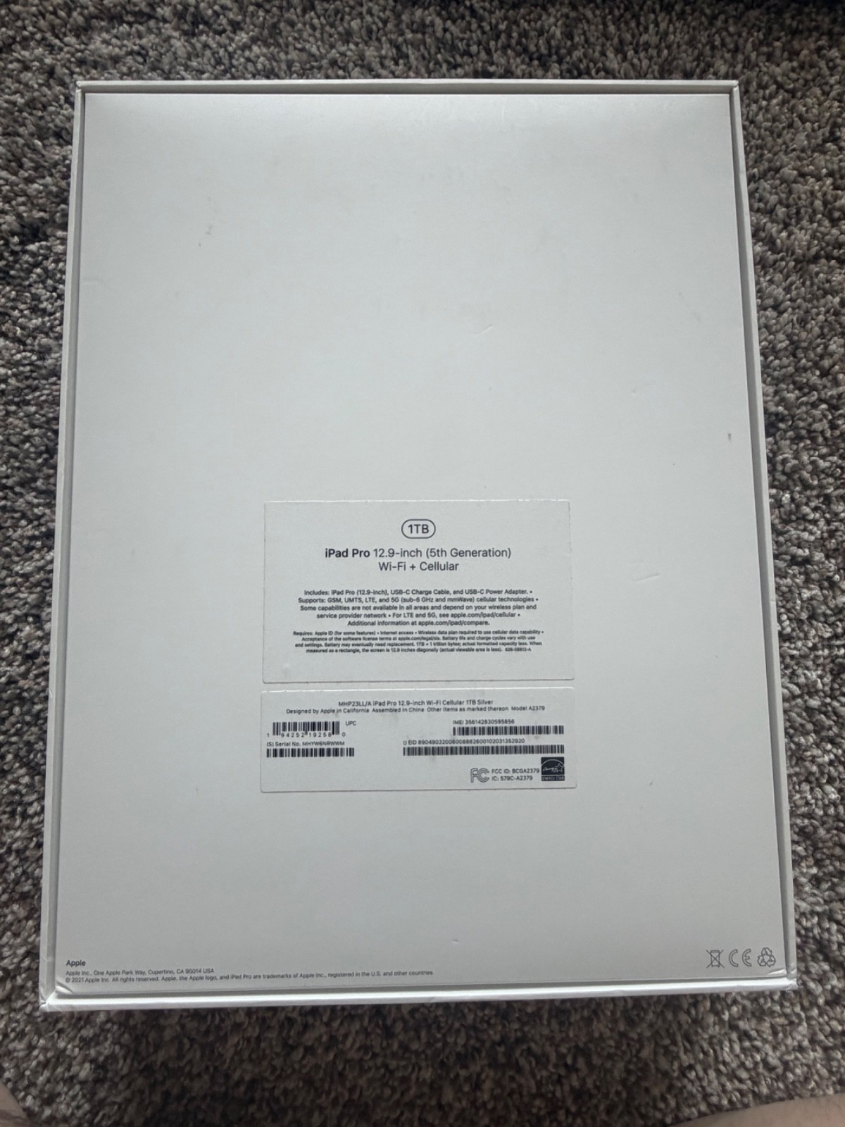 Apple iPad Pro 12.9-inch (5th generation) A2379 1 TB, Wi-Fi + 5G, 12.9 in -…