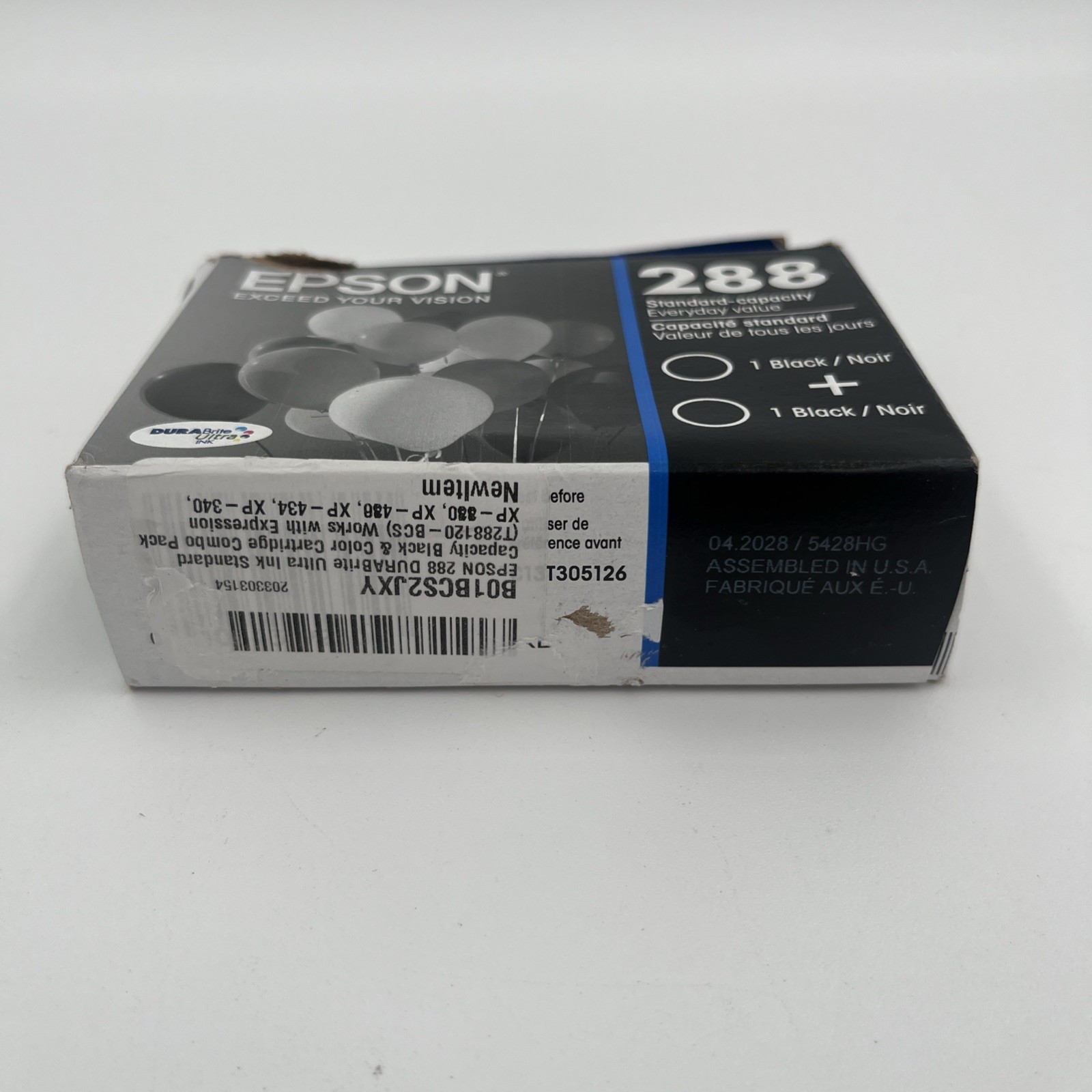 NEW! Genuine Epson 288 twin pack Black Ink Cartridge EXP 04/2028 Open Box