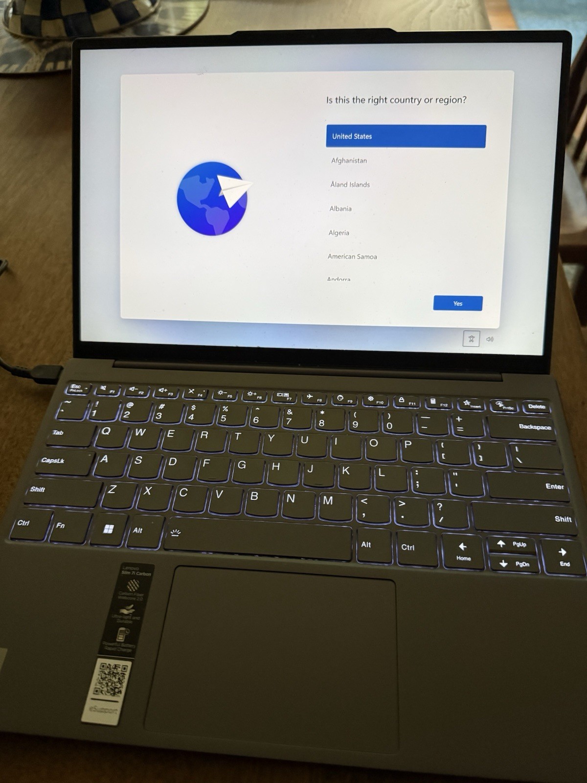 Lenovo Slim 7i Carbon laptop