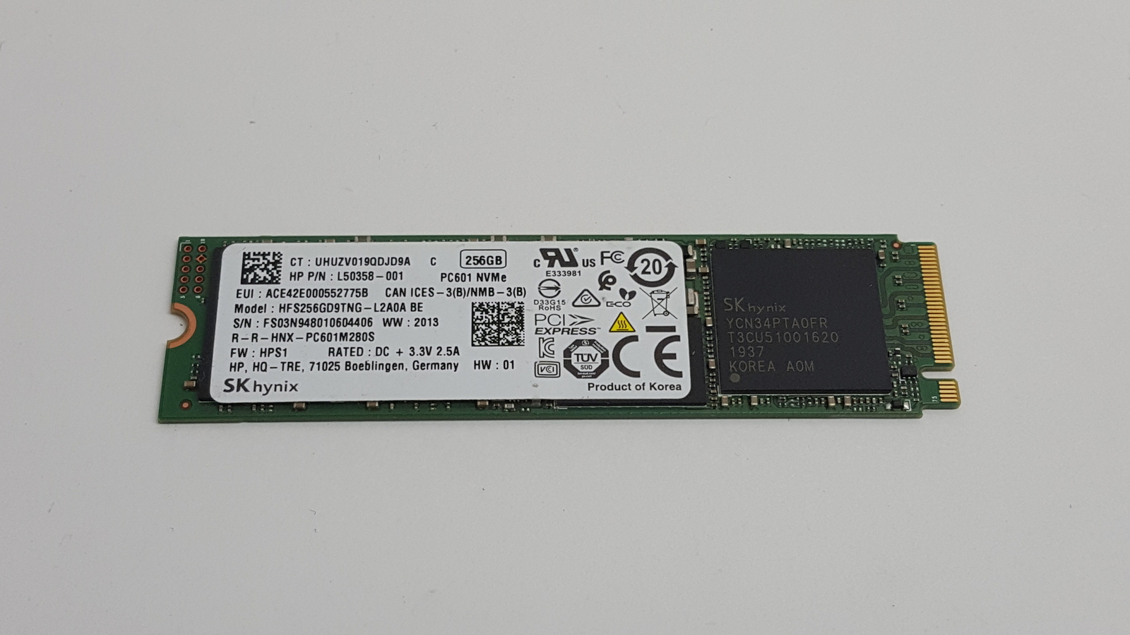 SK Hynix PC601 HFS256GD9TNG 256 GB NVMe 80mm Solid State Drive