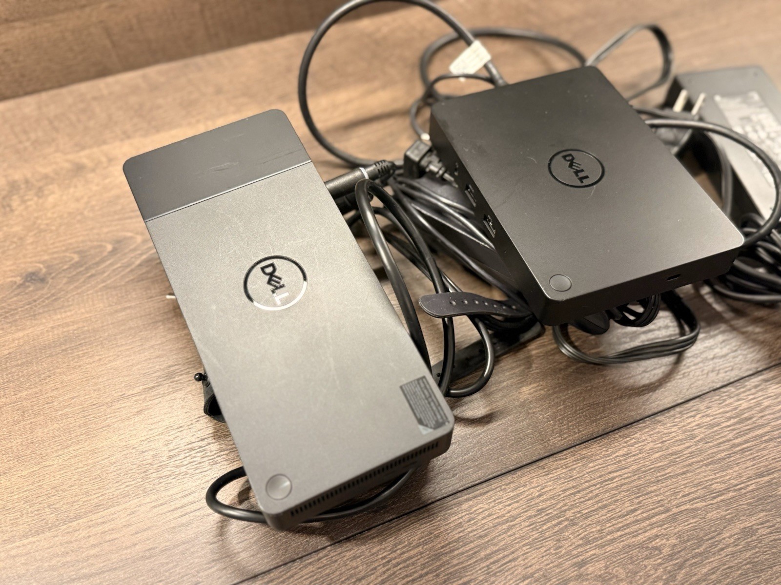 Lot of 2 Dell Docks WD19S & WD15 w/ Genuine AC Adapters + Lenovo 65W & HP 120W