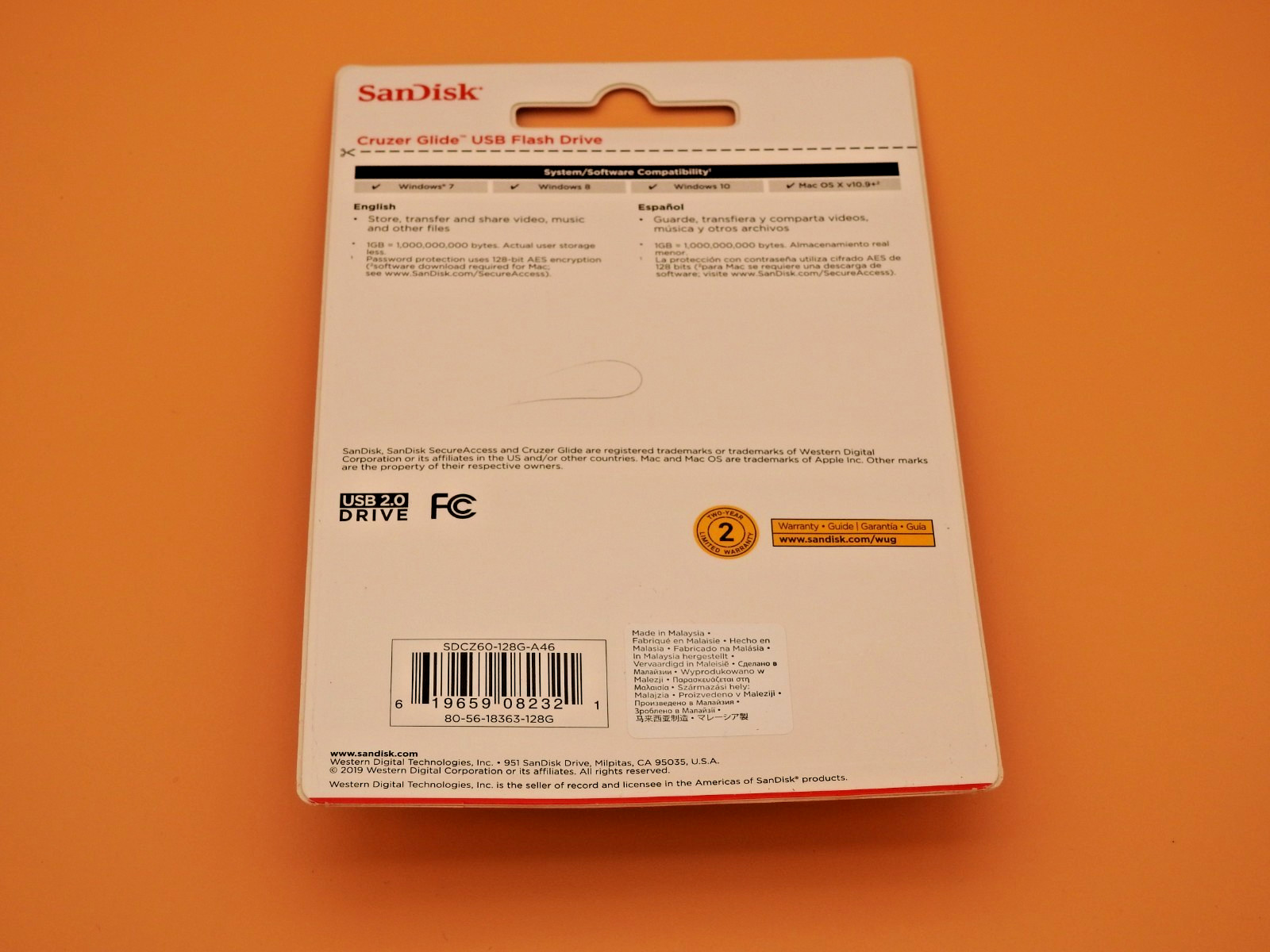 SanDisk Cruzer Glide 128GB Memory Flash Drive Thumb/Pen/Jump/USB Stick