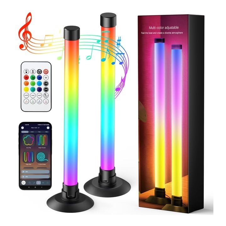 Ledagic Led Light Bar with Music Sync, Color 12.8 inches, White + ‎Black