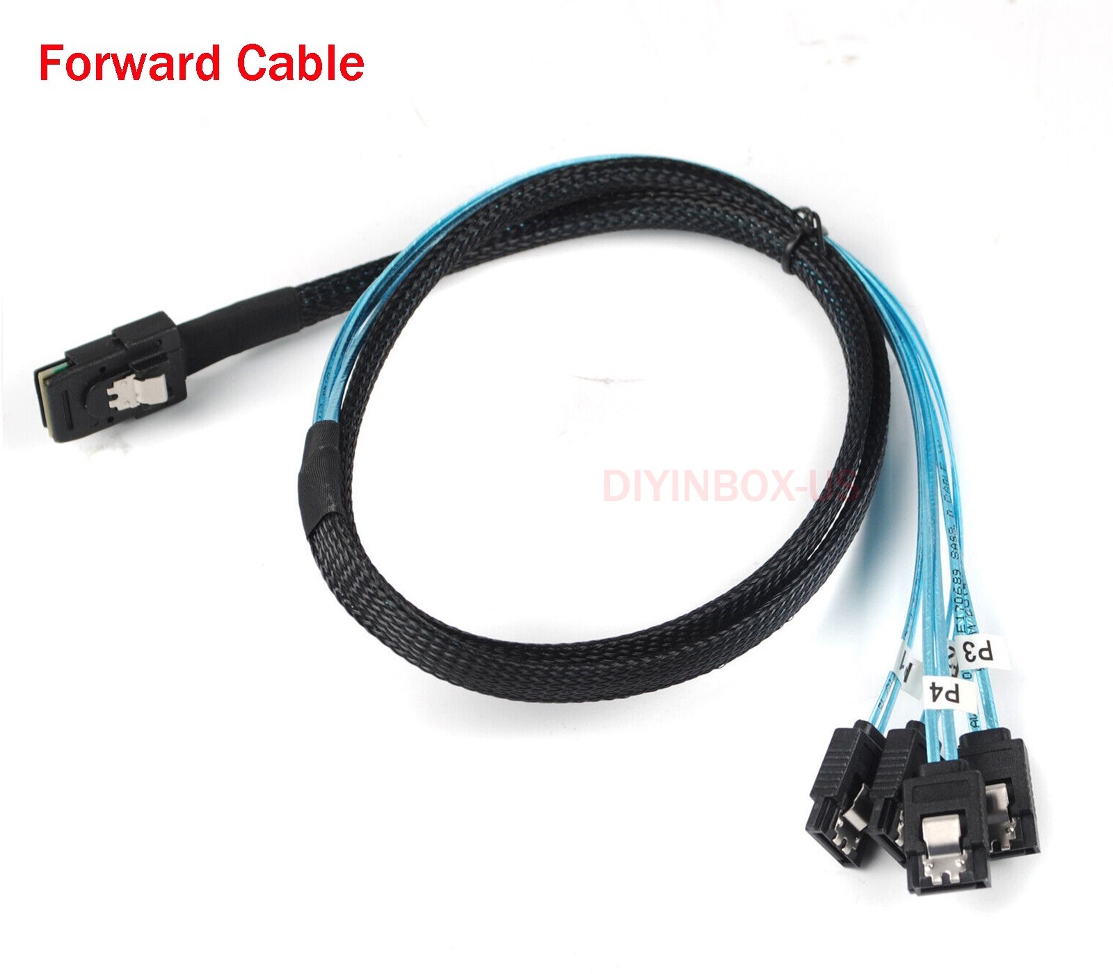 Mini SAS SFF-8087 to 4 SATA Breakout Forward/ Reverse/90 Degree SAS Cable 0.5/1M