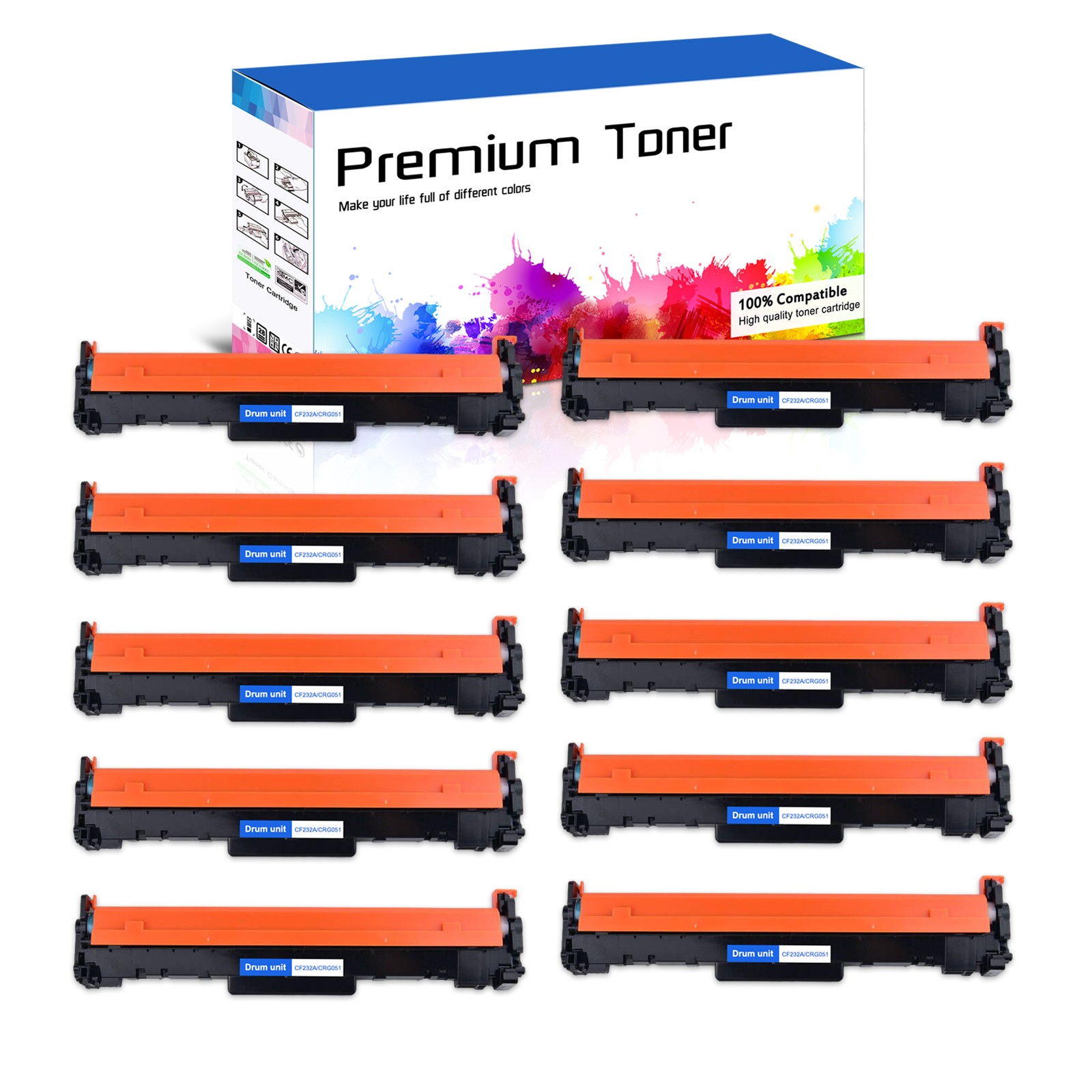 10PK CF232A Black Drum Cartridge For HP LaserJet Pro M203dn M203d MFP M227fdw