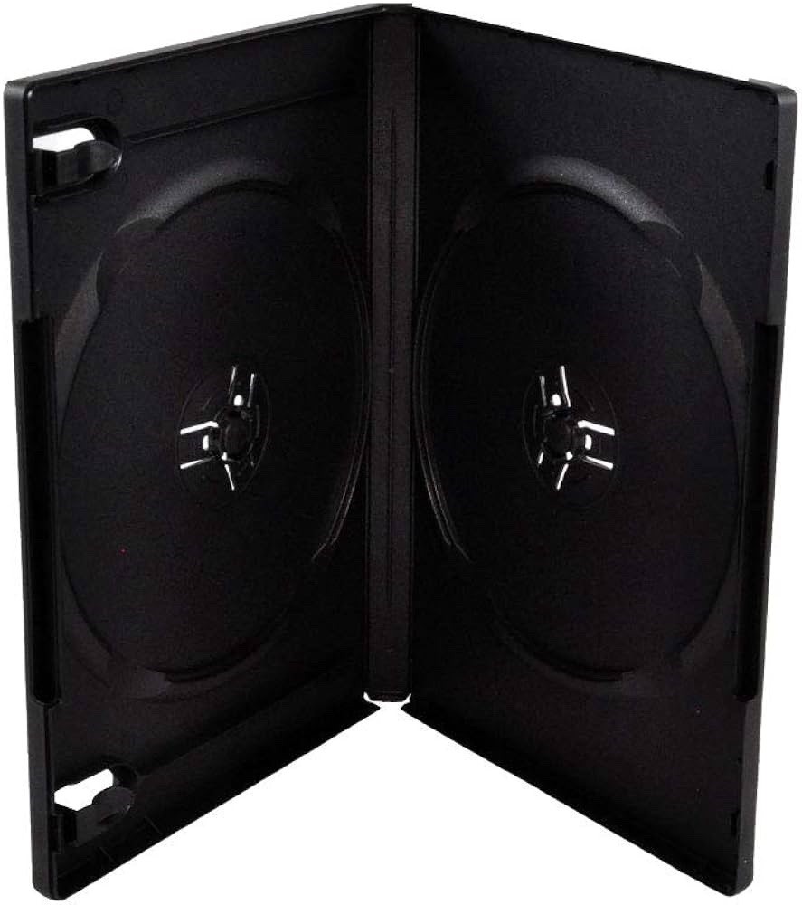 Maxtek 14mm Black Standard Double Capacity DVD Case & Outter Clear Sleeve 23 Pcs