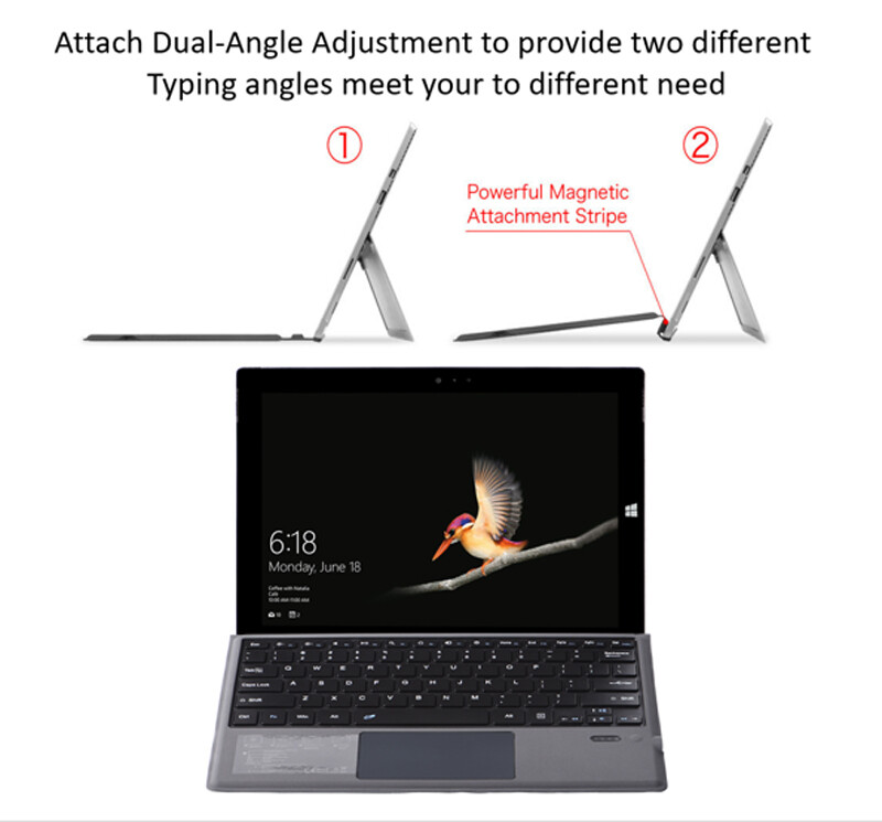 Wireless Keyboard Backlit Type Cover Trackpad for Microsoft Surface Pro 7/6/5/4