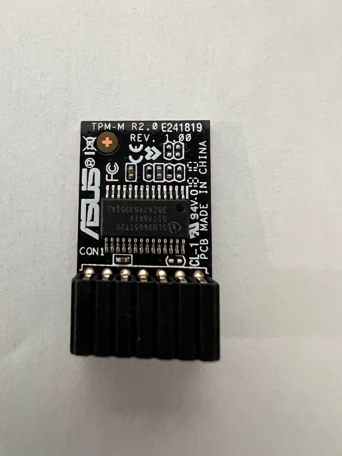 ASUS TPM-M R2.0 14.1 Pin Security Trusted Platform Module LPC E241819 Rev 1.00