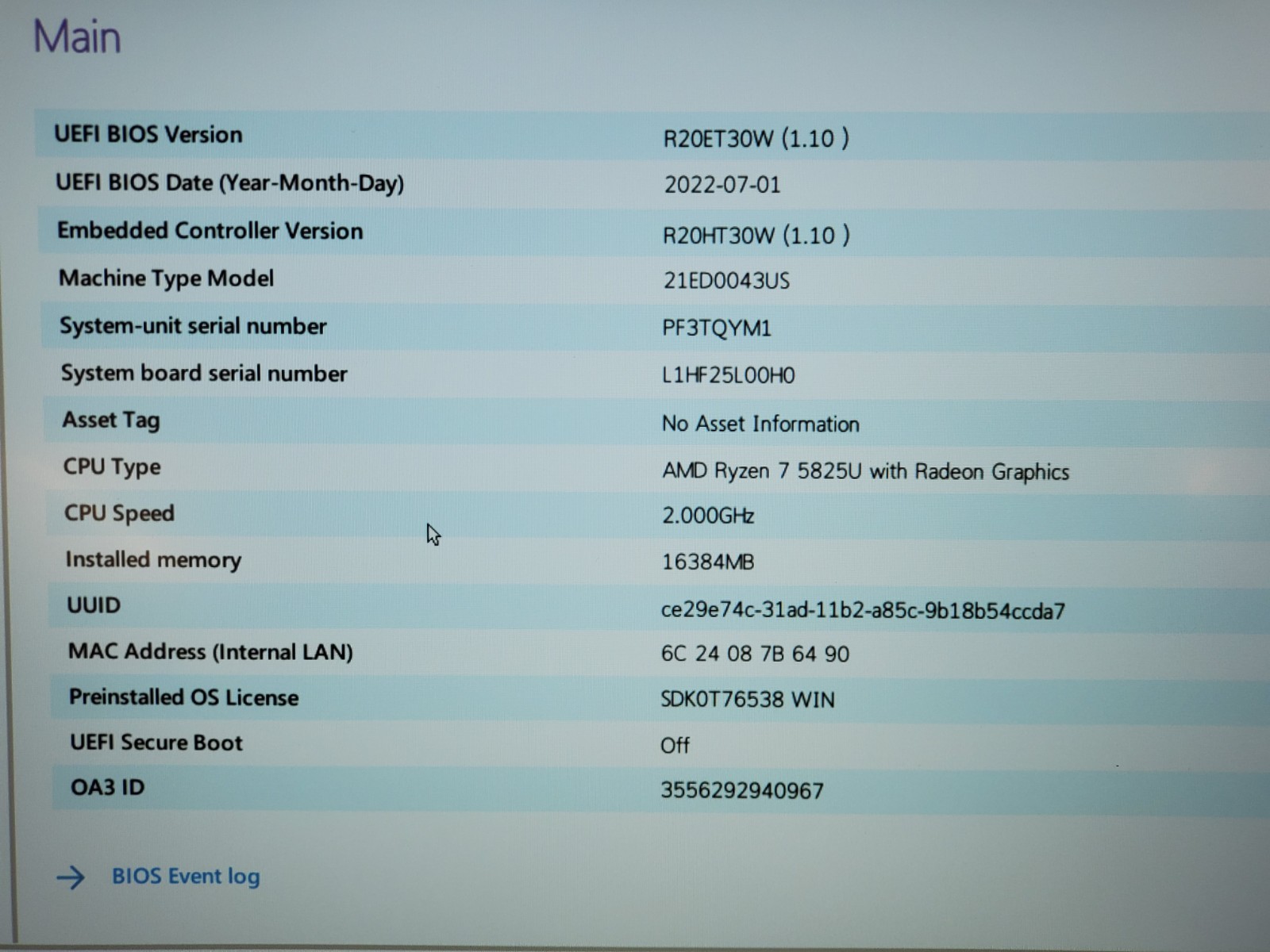 Lenovo ThinkPad E15 Gen 4 Ryzen 7 5825U 2.00GHz/ 16GB / 512GB SSD #P 2982