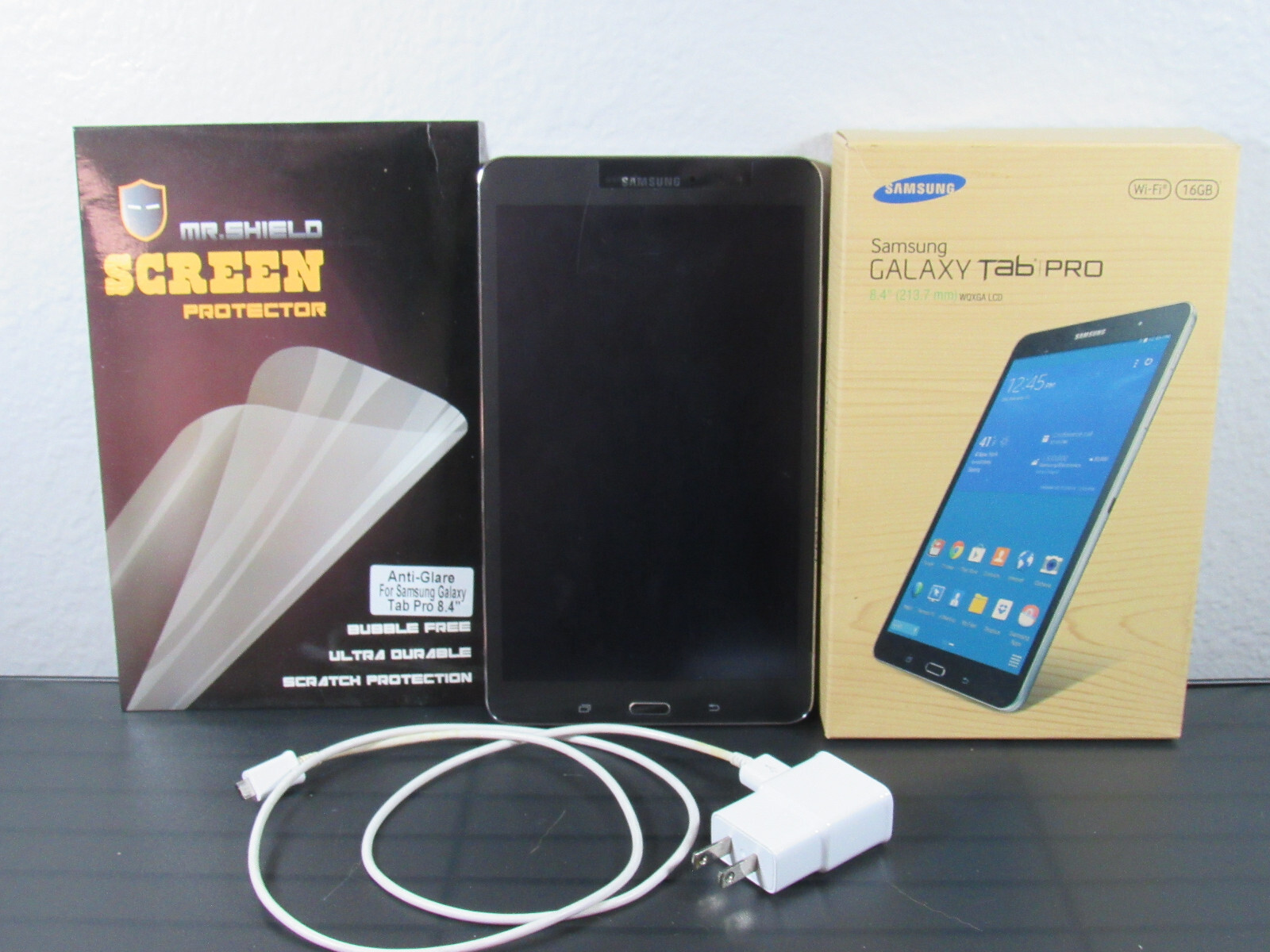 Samsung Galaxy Tab Pro 16GB, Wi-Fi, 8.4in – Black Bundled W/Screen Protector