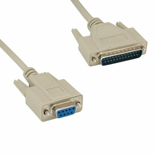 3′ DB9 9Pin Female to DB25 25Pin Male AT Modem Cable 28AWG Serial RS232 Shielded