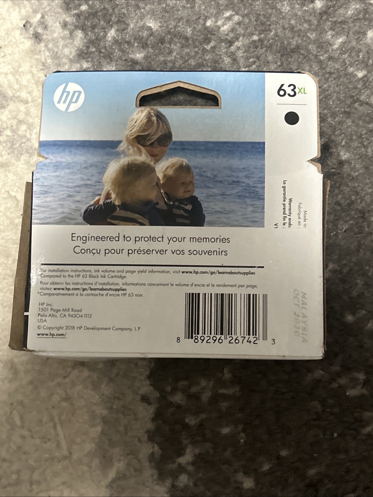 HP 63XL Black Genuine Ink Cartridge EXPIRED 10/2020