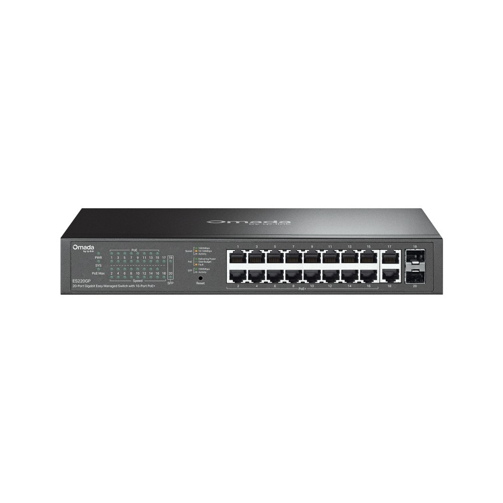 TP-Link ES220GP | Omada 20-Port Gigabit Easy Managed Desktop Switch | 16* PoE+
