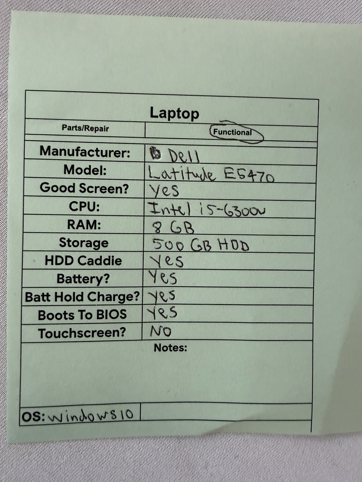Dell Latitude E5470 Laptop – Good Screen – Intel i5-6300U – RAM 8GB – Read Des