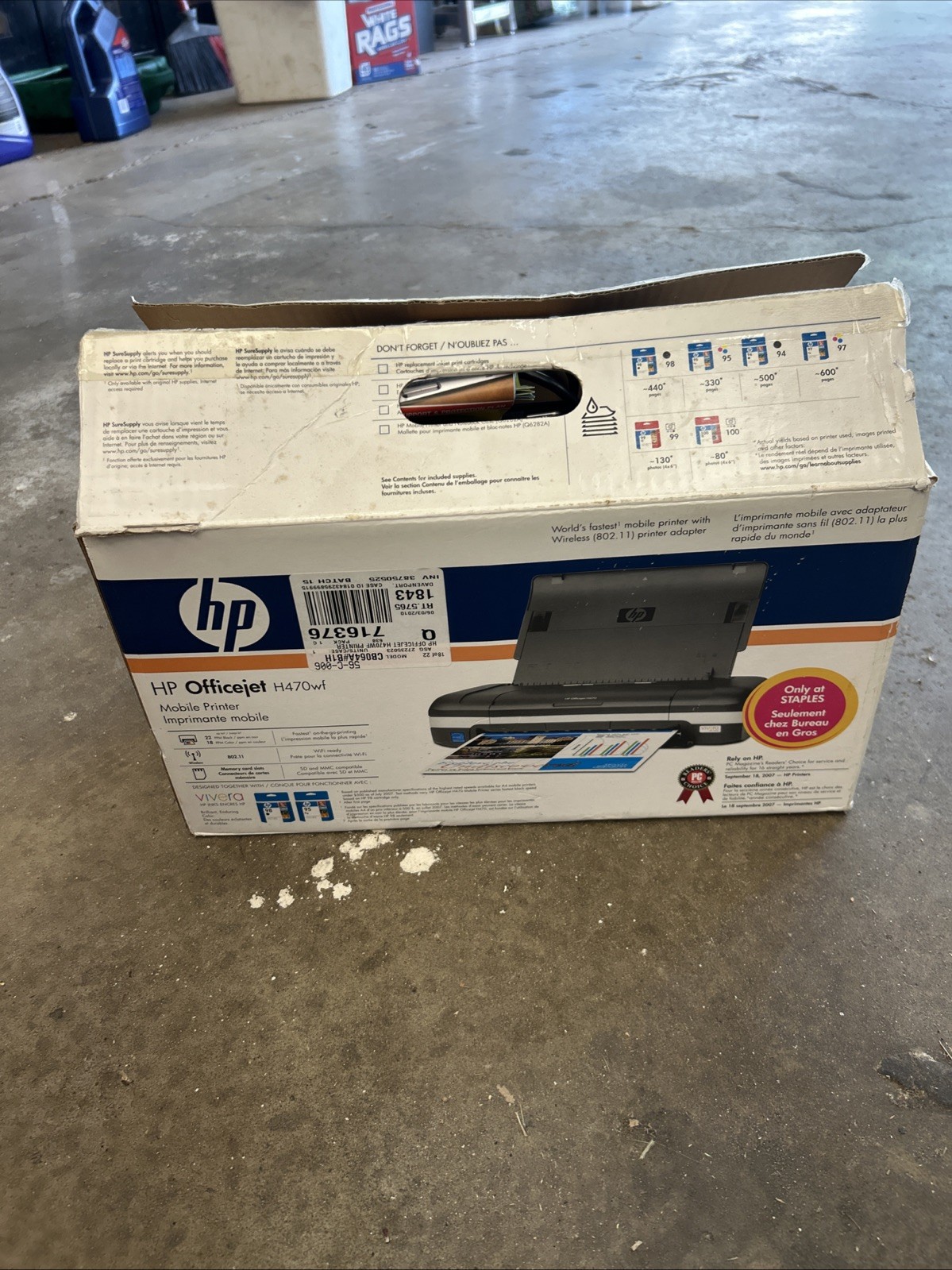 HP OfficeJet H470WF Mobile Inkjet Printer Wireless Never Used