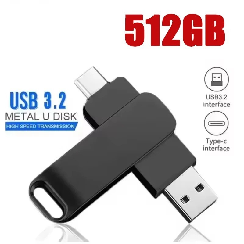 64GB 512GB Type C Flash Drive 2 in 1 OTG USB 3.2+USB C Memory Stick Thumb Drive