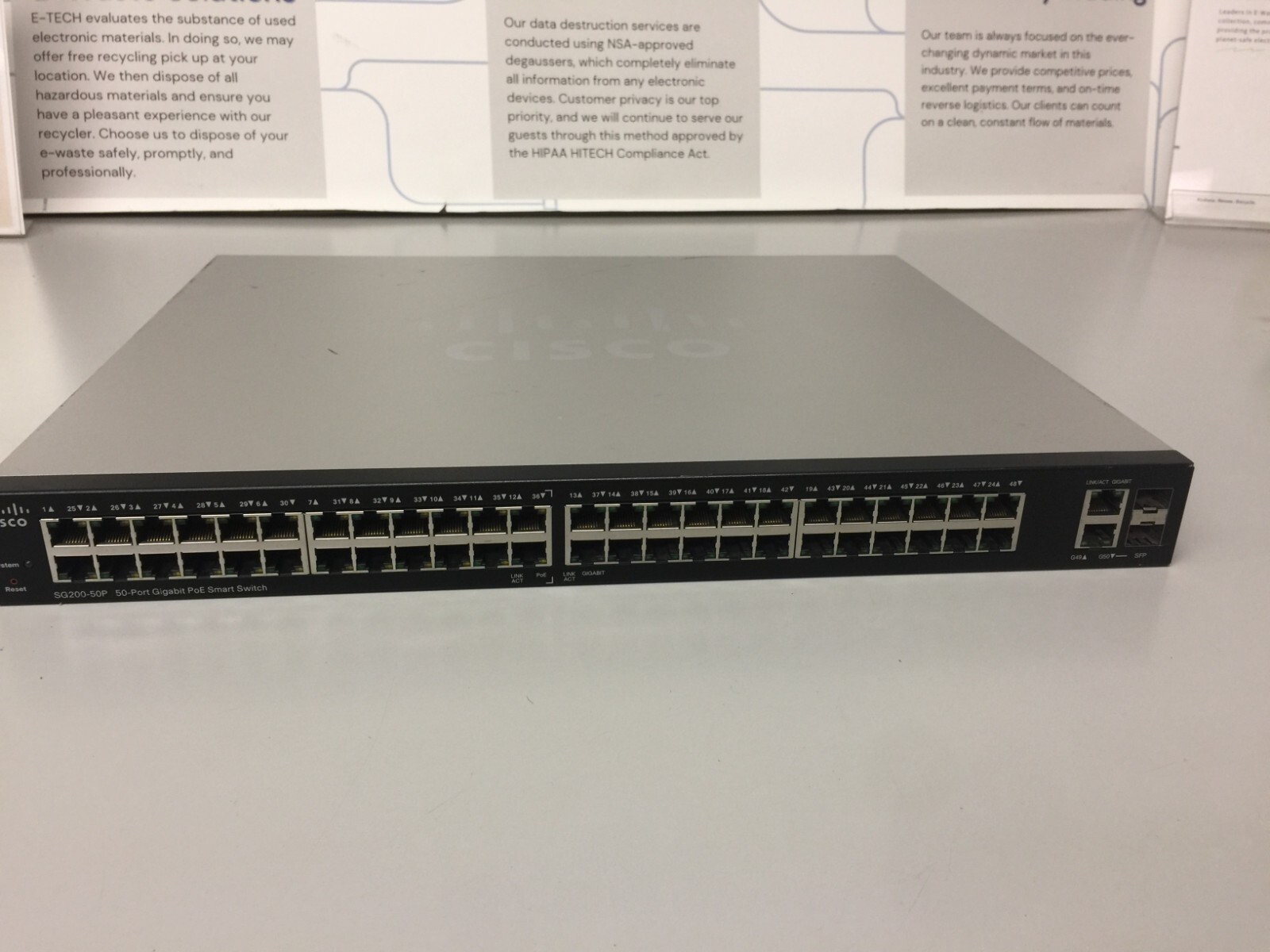 Cisco SG200-50P SLM2048PT-V04 50-Port Gigabit PoE Smart Switch
