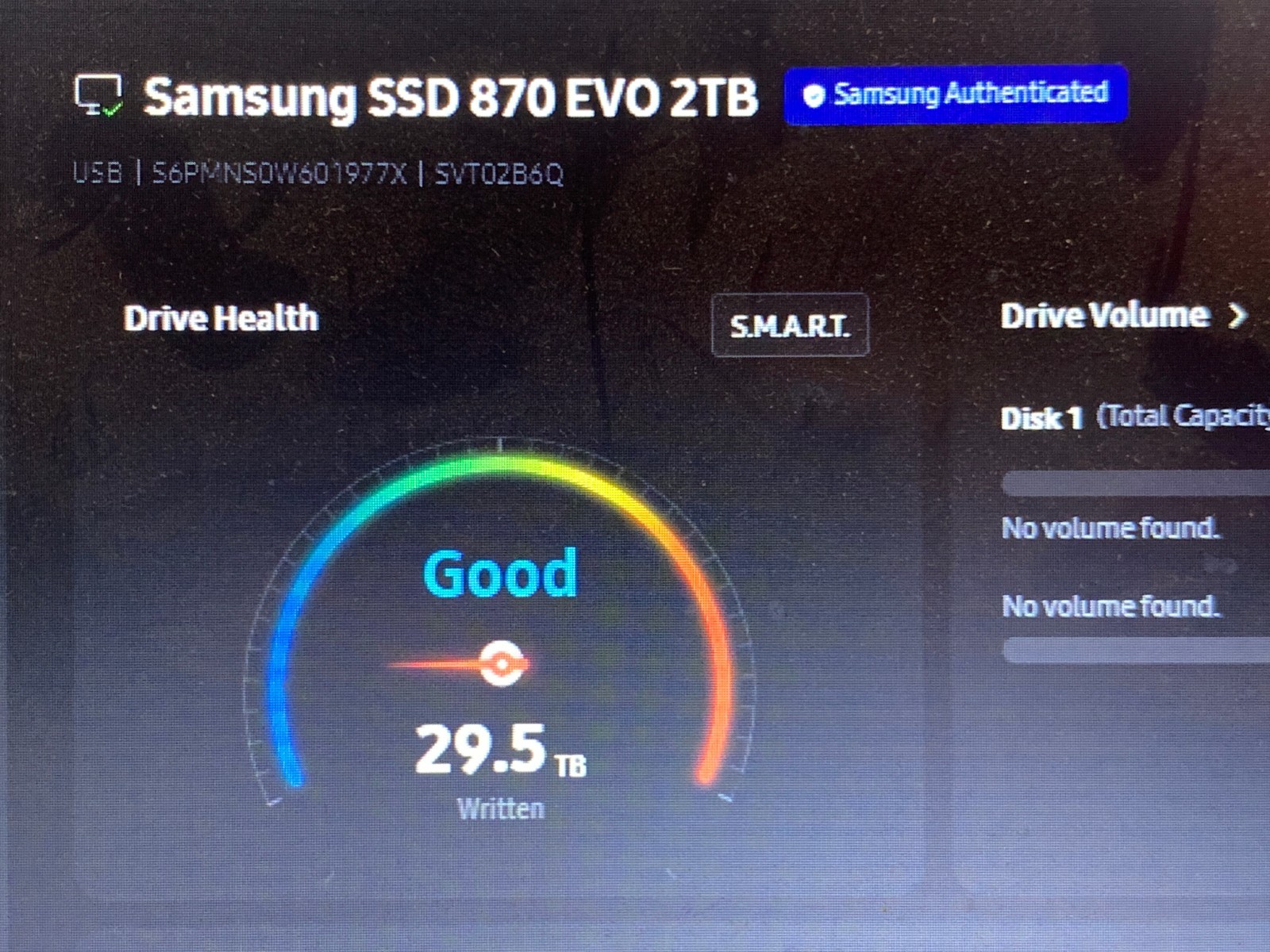 Samsung 870 EVO 2TB 2.5″ SATA III Internal SSD MZ-77E2T0 99-100% Health
