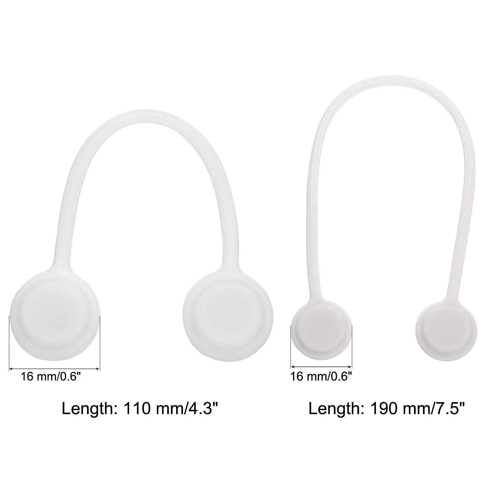 MECCANIXITY Magnetic Cable Clips 4.3 Inch/7.5 Inch x 0.6 White