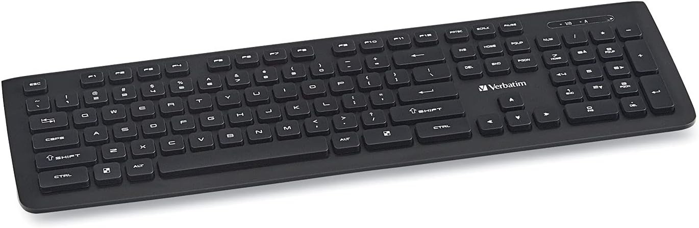 Verbatim 2.4Ghz Wireless Slim Keyboard Plug and Play USB Receiver 103 Keys Black