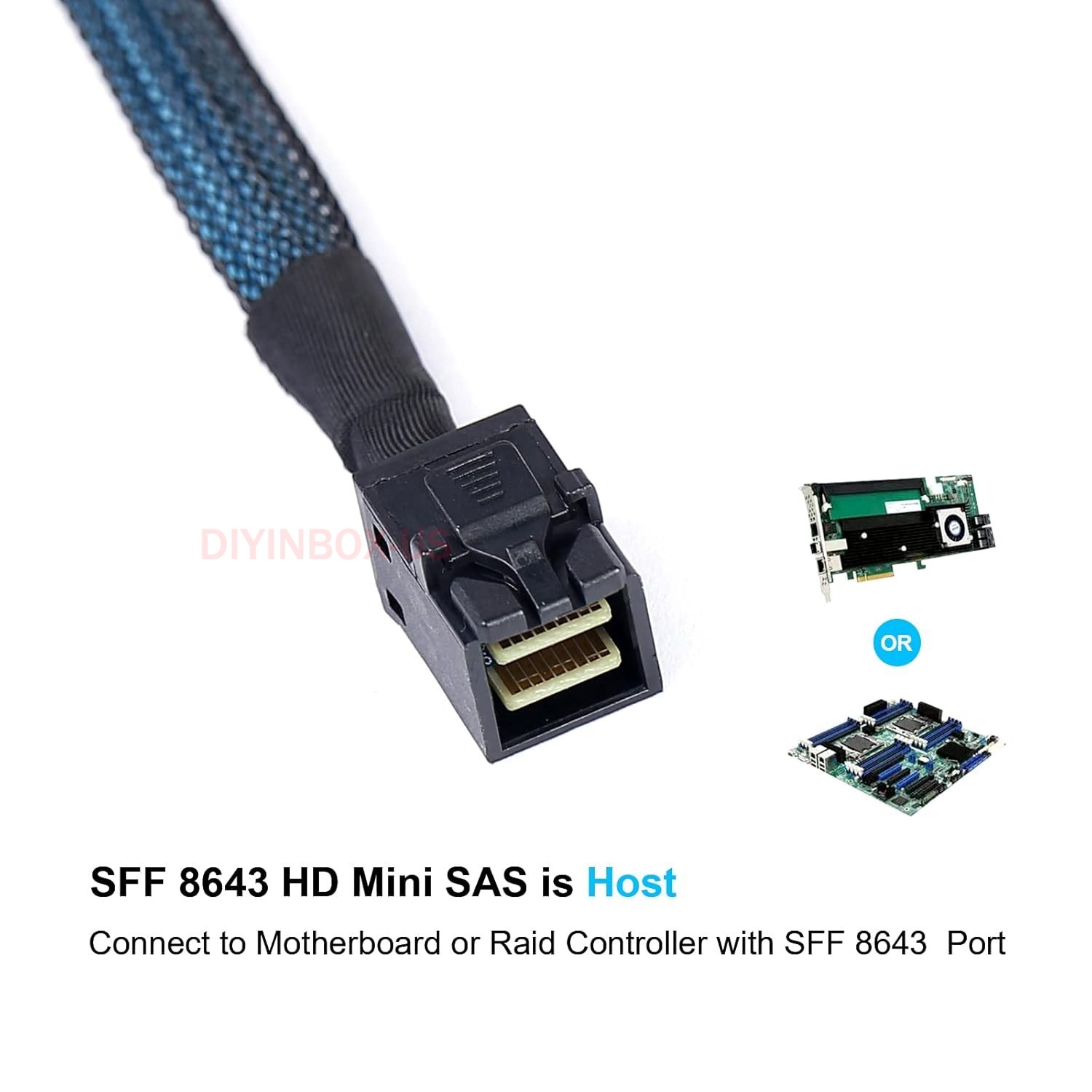 Lot Mini SAS SFF-8643 To 4 SATA 7pin Hard Disk 6Gbps Data Server Raid Cable 1M