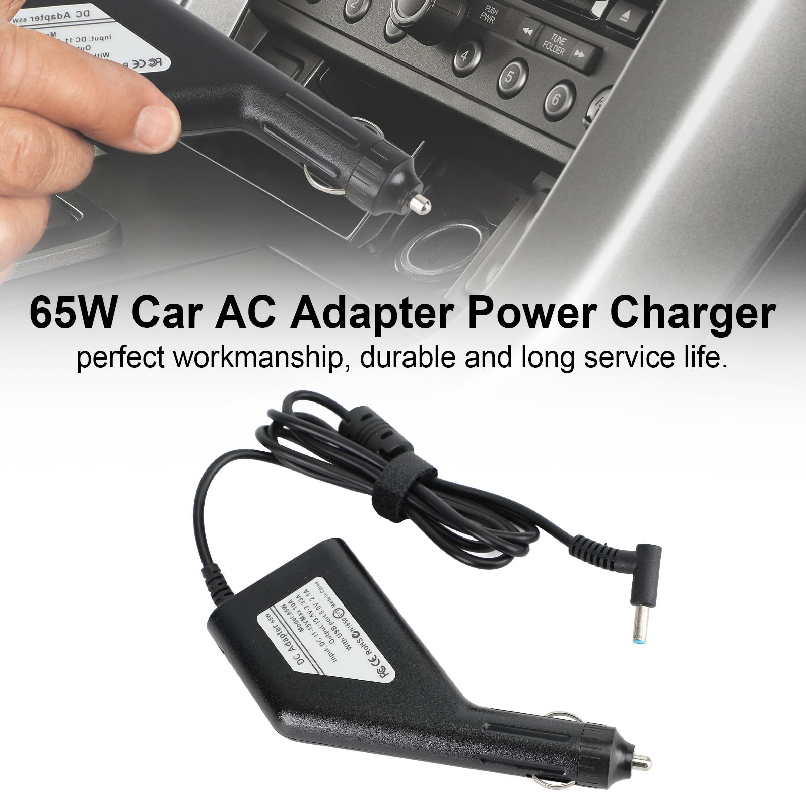 💻65W Car AC Adapter Power Charger For HP Laptop Notebook 4.5×3.0mm 19.5V 3.33A