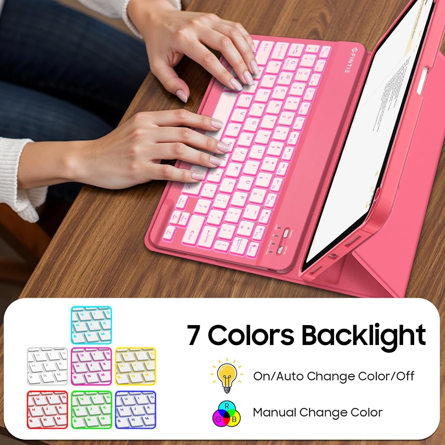 Backlit Keyboard Case for iPad (A16) 11th Gen 11 Inch (2025) Soft TPU Back Cover