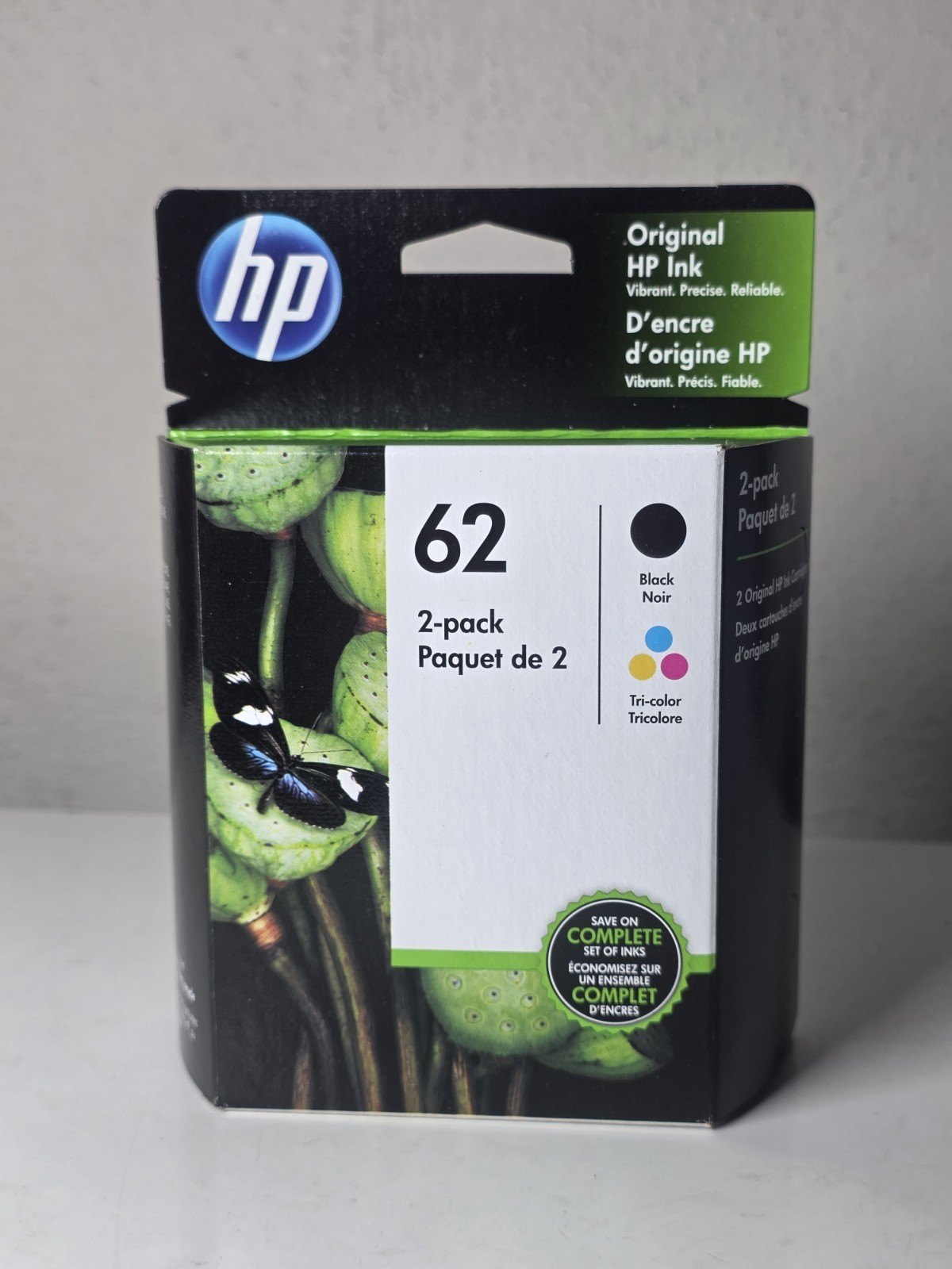 GENUINE HP 62 Black & Tri-Color Ink Cartridges N9H64FN ENVY 5540 SEALED Box