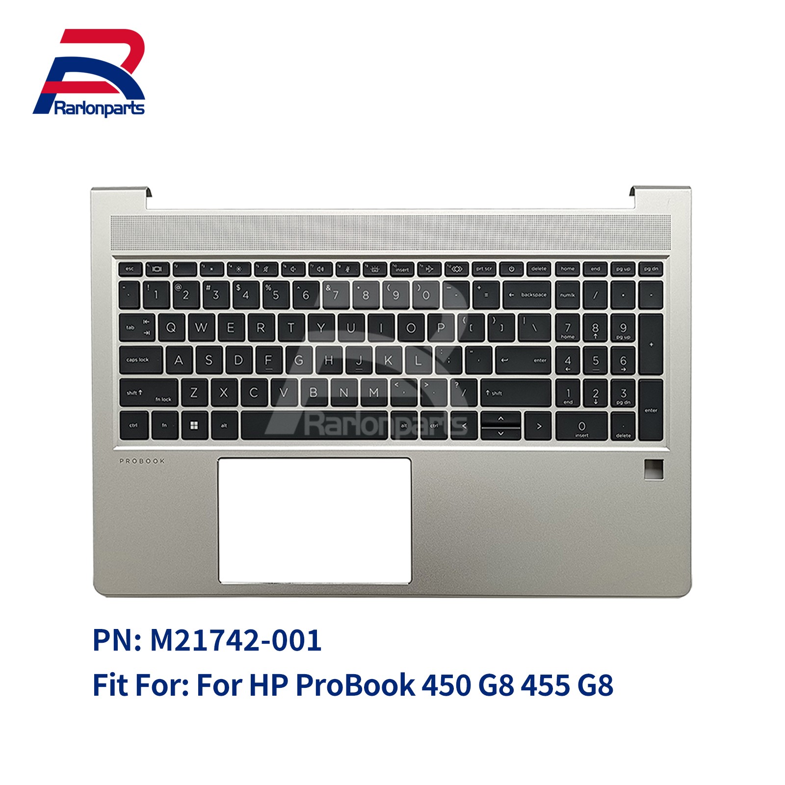 New Palmrest Cover w/Backlit Keyboard For HP Probook 450 G8 455 G8 M21742-001 US