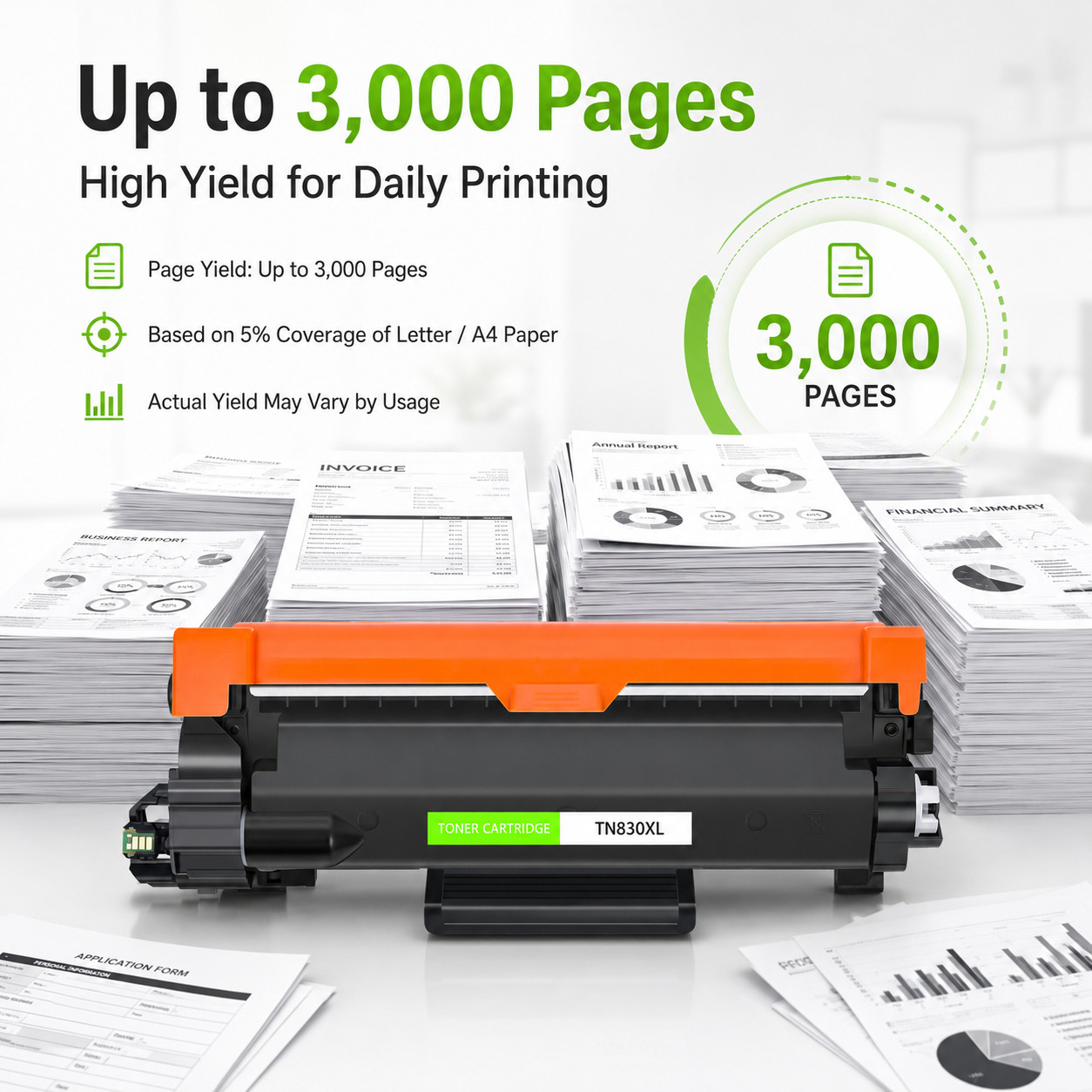 1PK TN830XL 830XL Toner Cartridge Compatible for Brother HL-L2400D HL-L2420DW