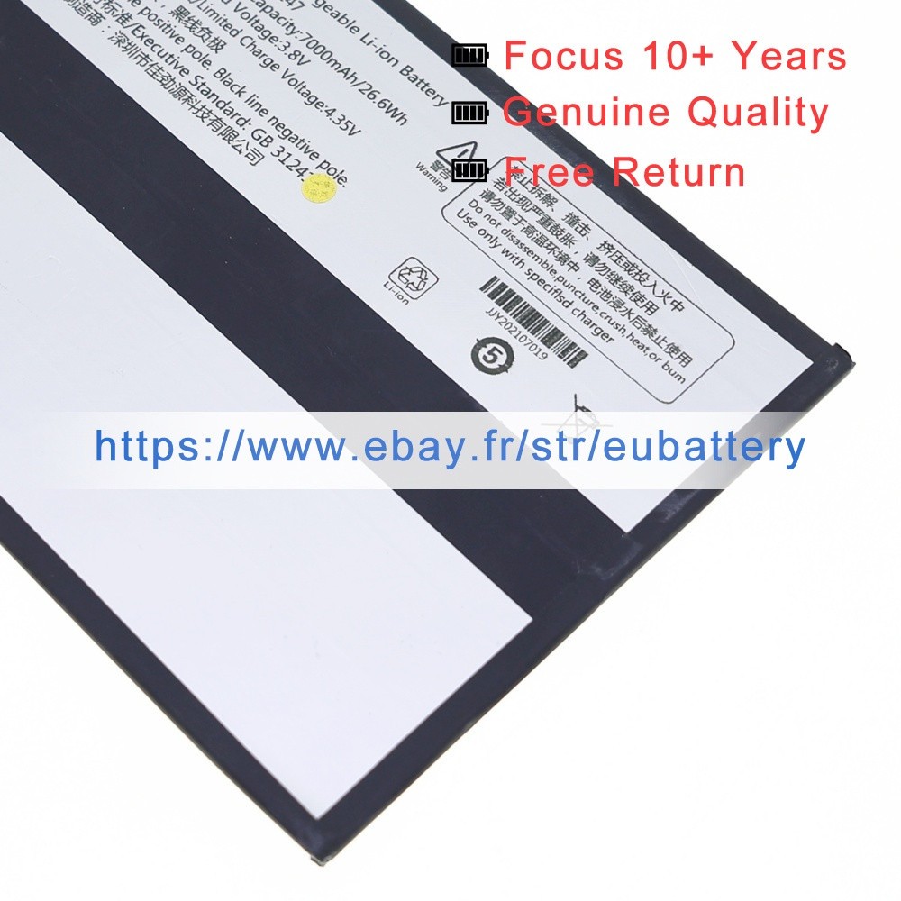 Battery New 29105147 For Teclast M40/M40 Pro Android Tablet 3.8V 7000mAh 26.6WH